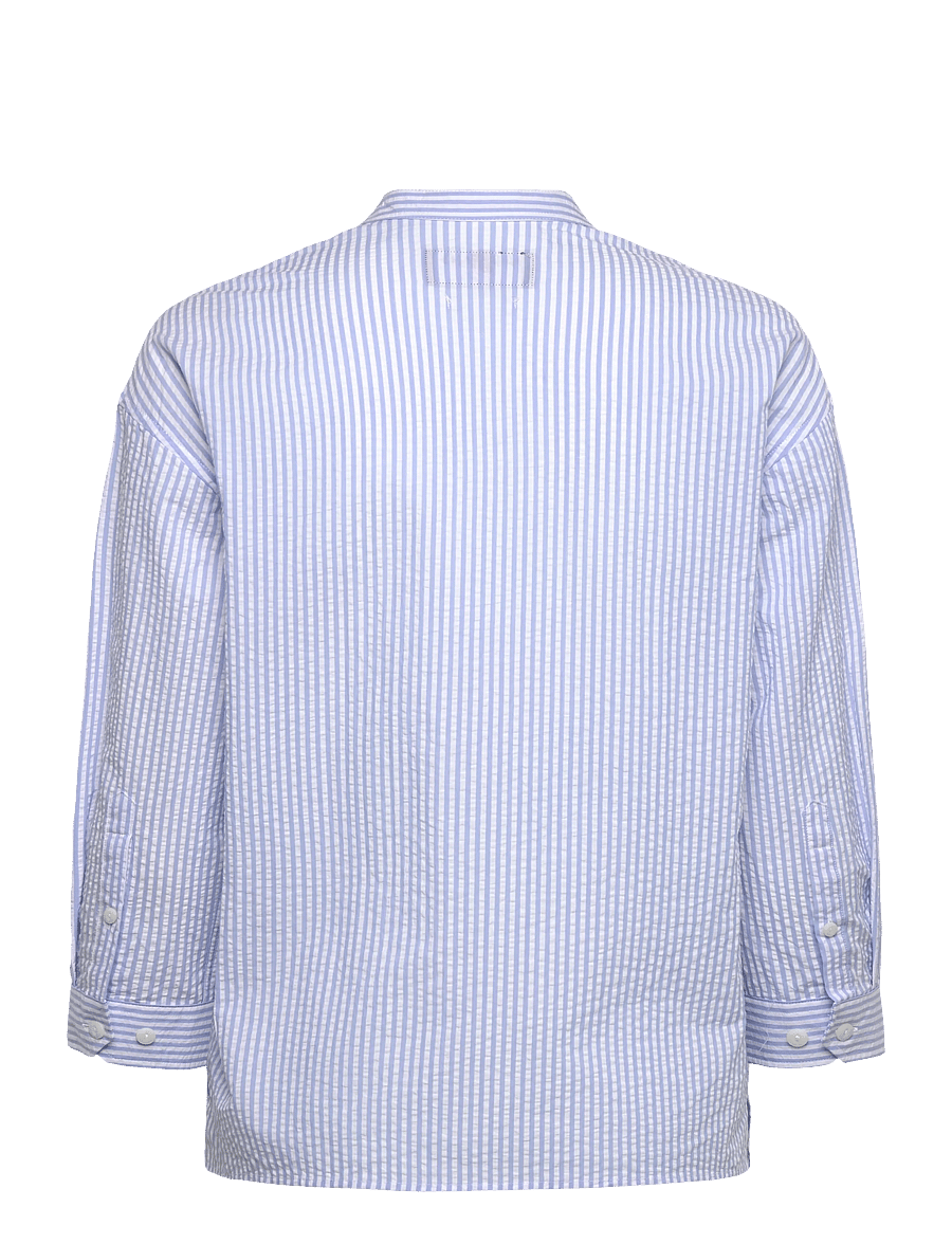 Sebago - Seersucker Blouse - langærmede bluser - lt. blue/white - 1