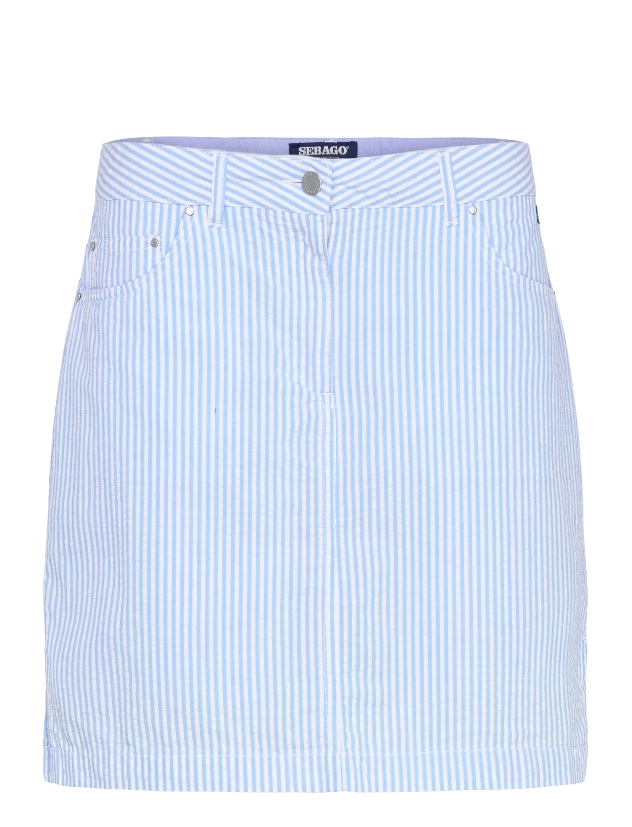 Sebago Seersucker Skort, XXL, Blue, Nederdele > Korte Nederdele, Dame