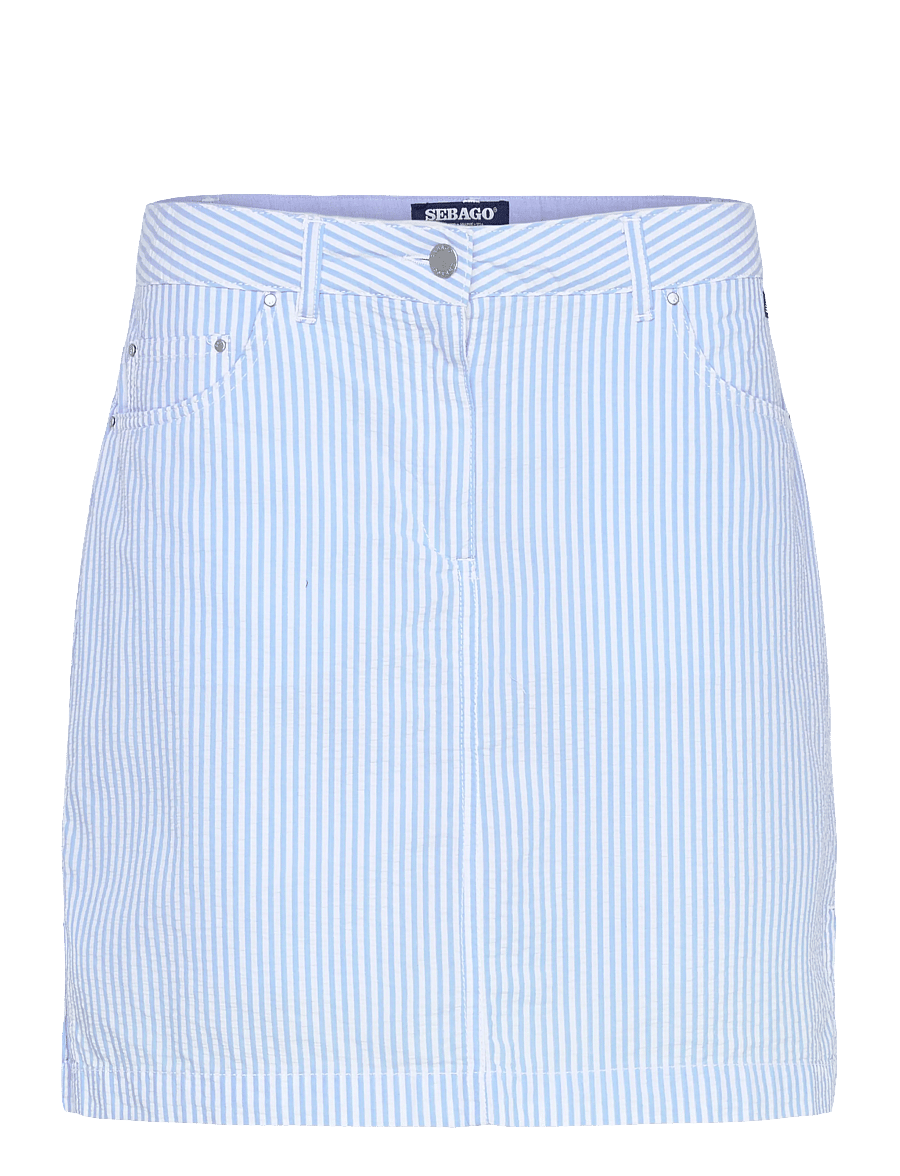 Sebago - Seersucker Skort - korta kjolar - lt. blue/white - 0