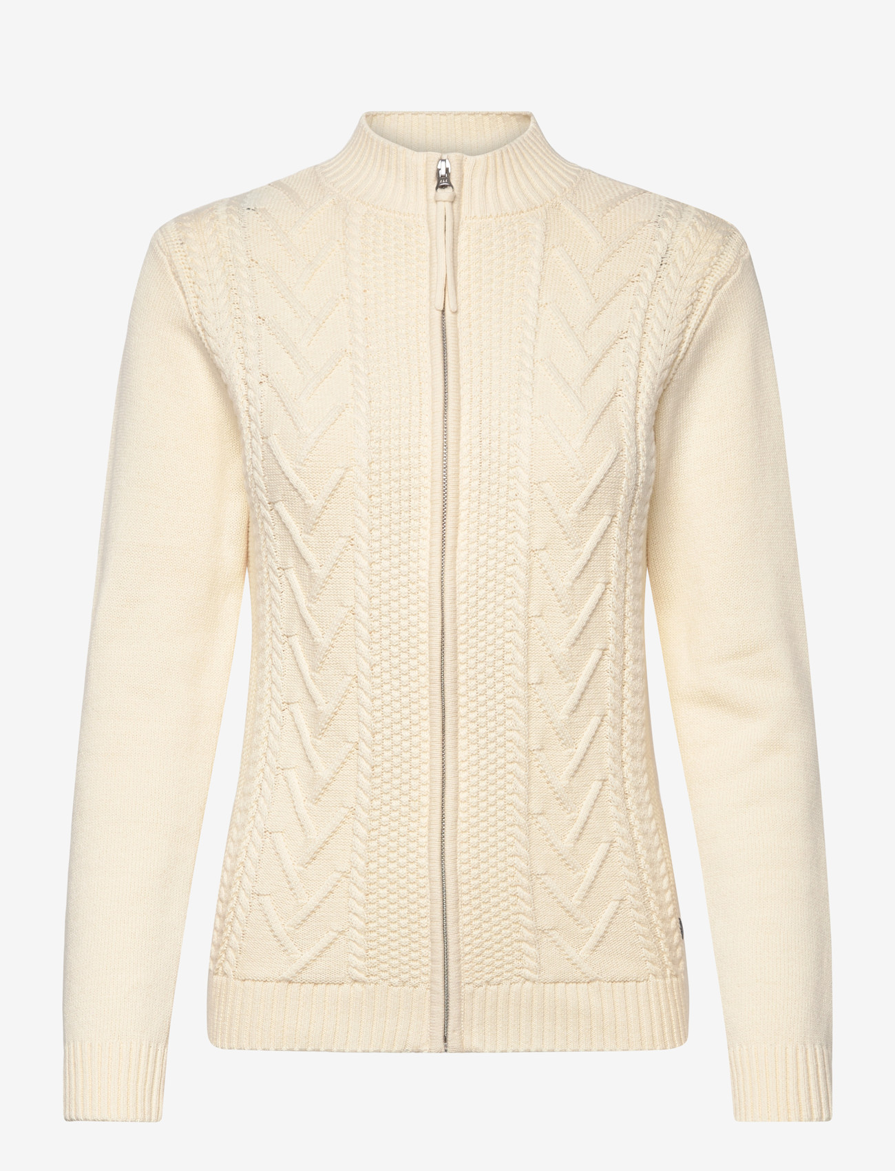 Sebago - Cable Knit Zip Sweater - koftor - offwhite - 0