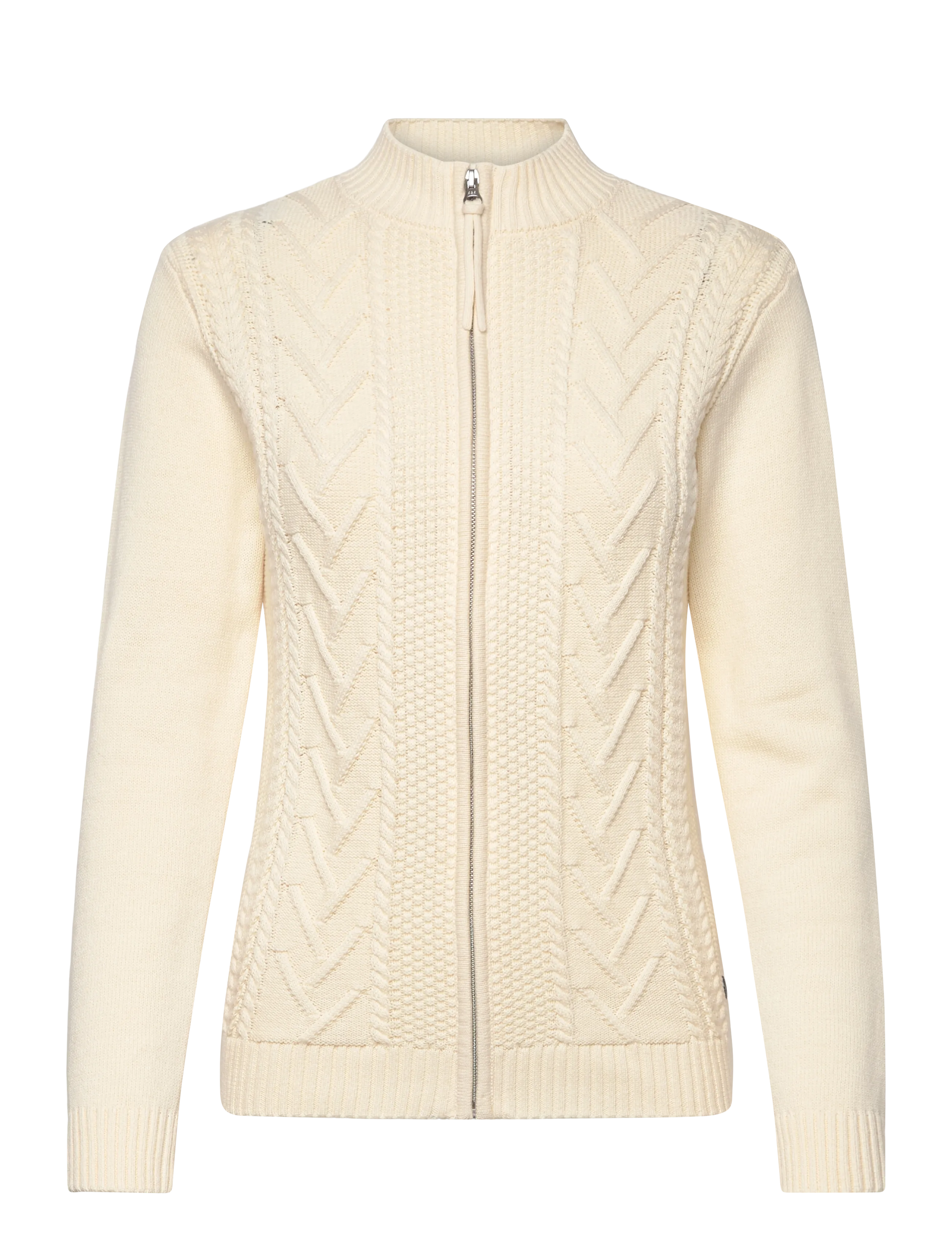 Sebago Cable Knit Zip Sweater - Strickmode - OFFWHITE / cream