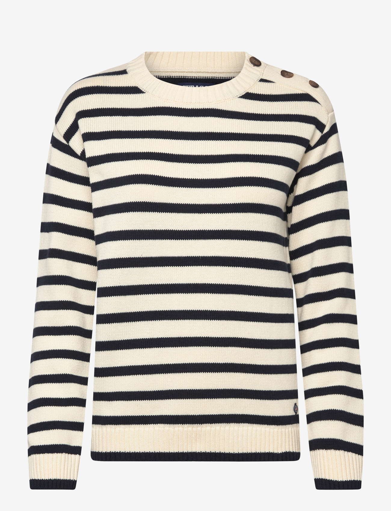 Sebago - Buttoned Knit Sweater - stickade tröjor - white/navy - 0