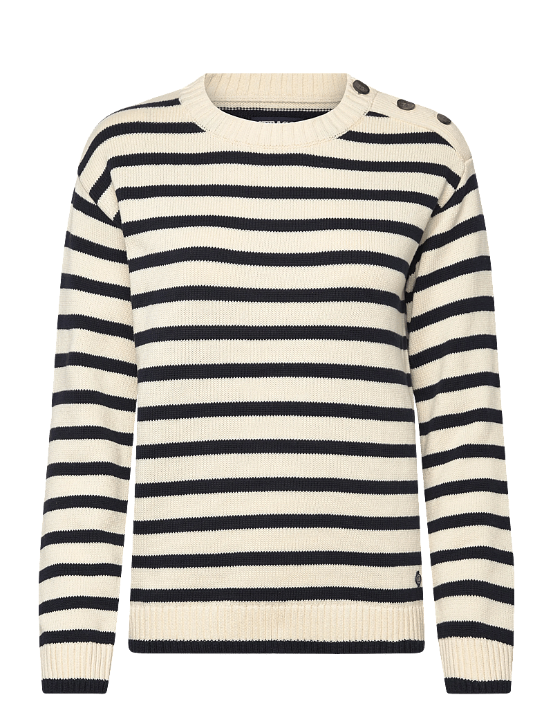 Sebago - Buttoned Knit Sweater - stickade tröjor - white/navy - 0