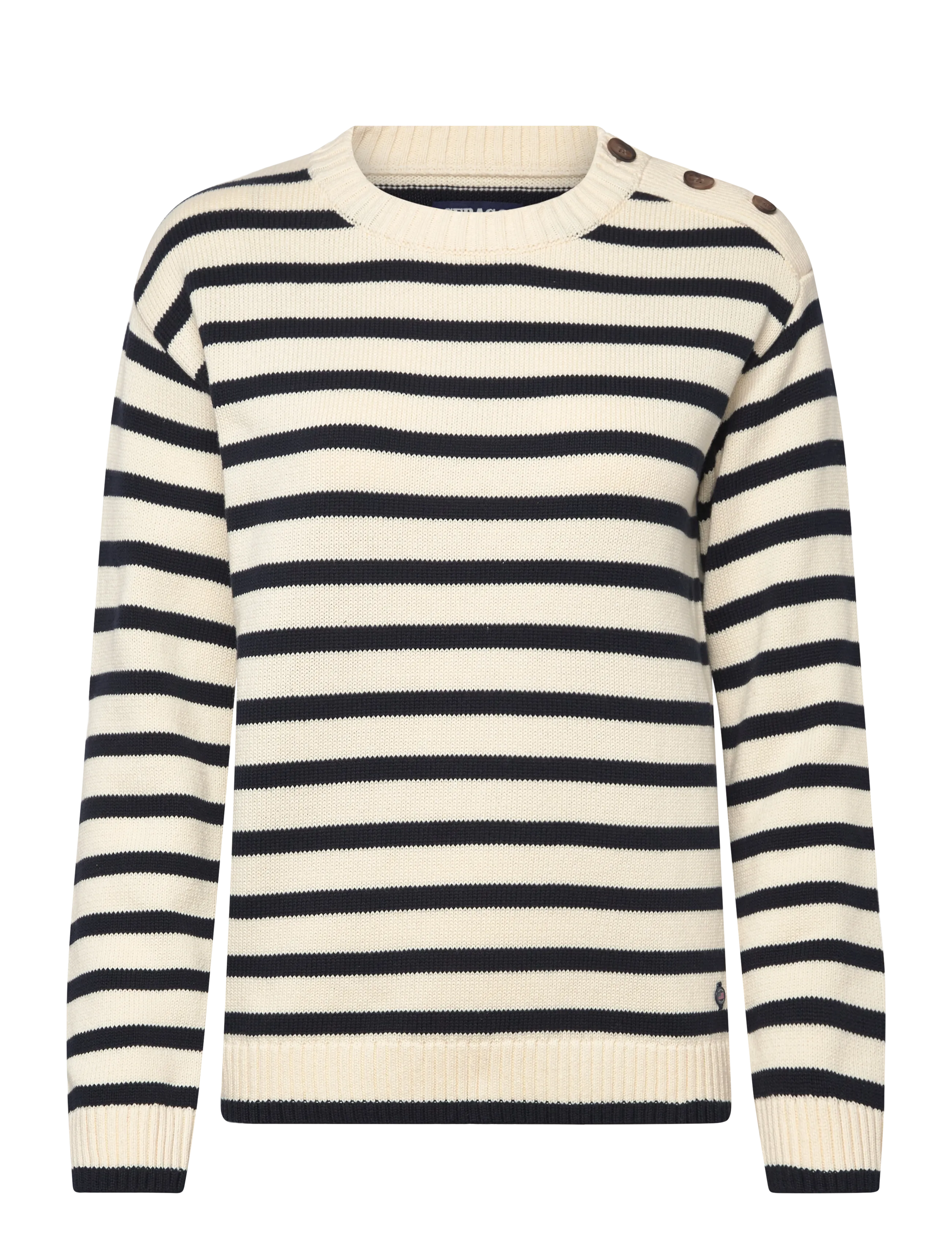 Sebago Buttoned Knit Sweater - Sebago - WHITE/NAVY / navy