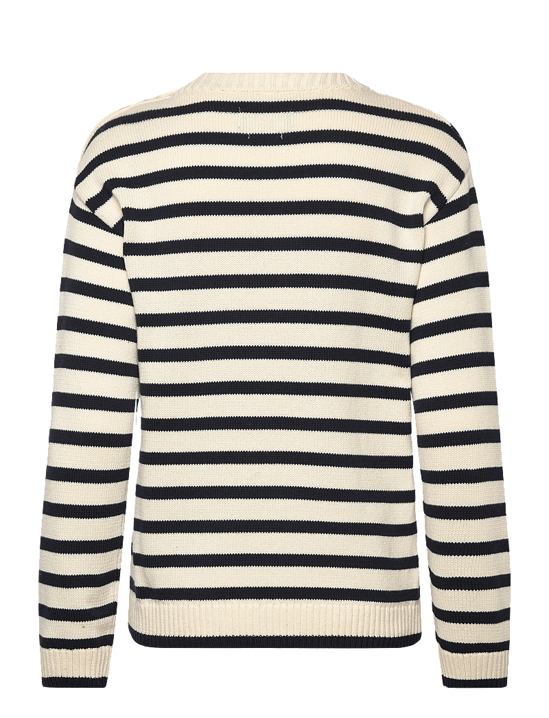 Sebago - Buttoned Knit Sweater - stickade tröjor - white/navy - 1