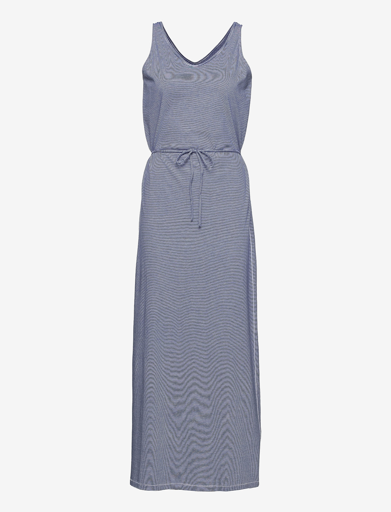 Sebago - DKS Linen Jersey Maxi Dress - vasarinės suknelės - blue/offwhite - 0