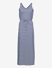 DKS Linen Jersey Maxi Dress - BLUE/OFFWHITE