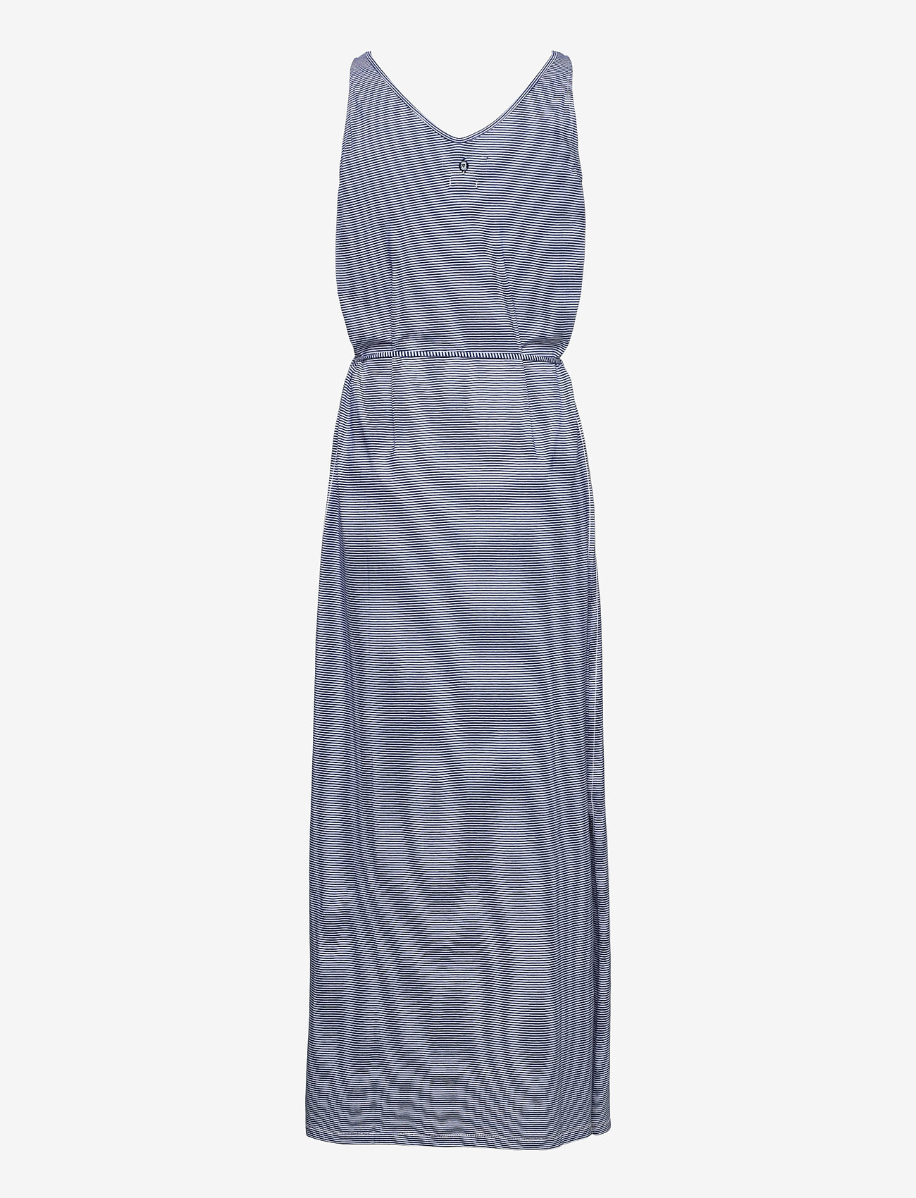 Sebago - DKS Linen Jersey Maxi Dress - vasarinės suknelės - blue/offwhite - 1