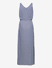 Sebago - DKS Linen Jersey Maxi Dress - vasarinės suknelės - blue/offwhite - 1