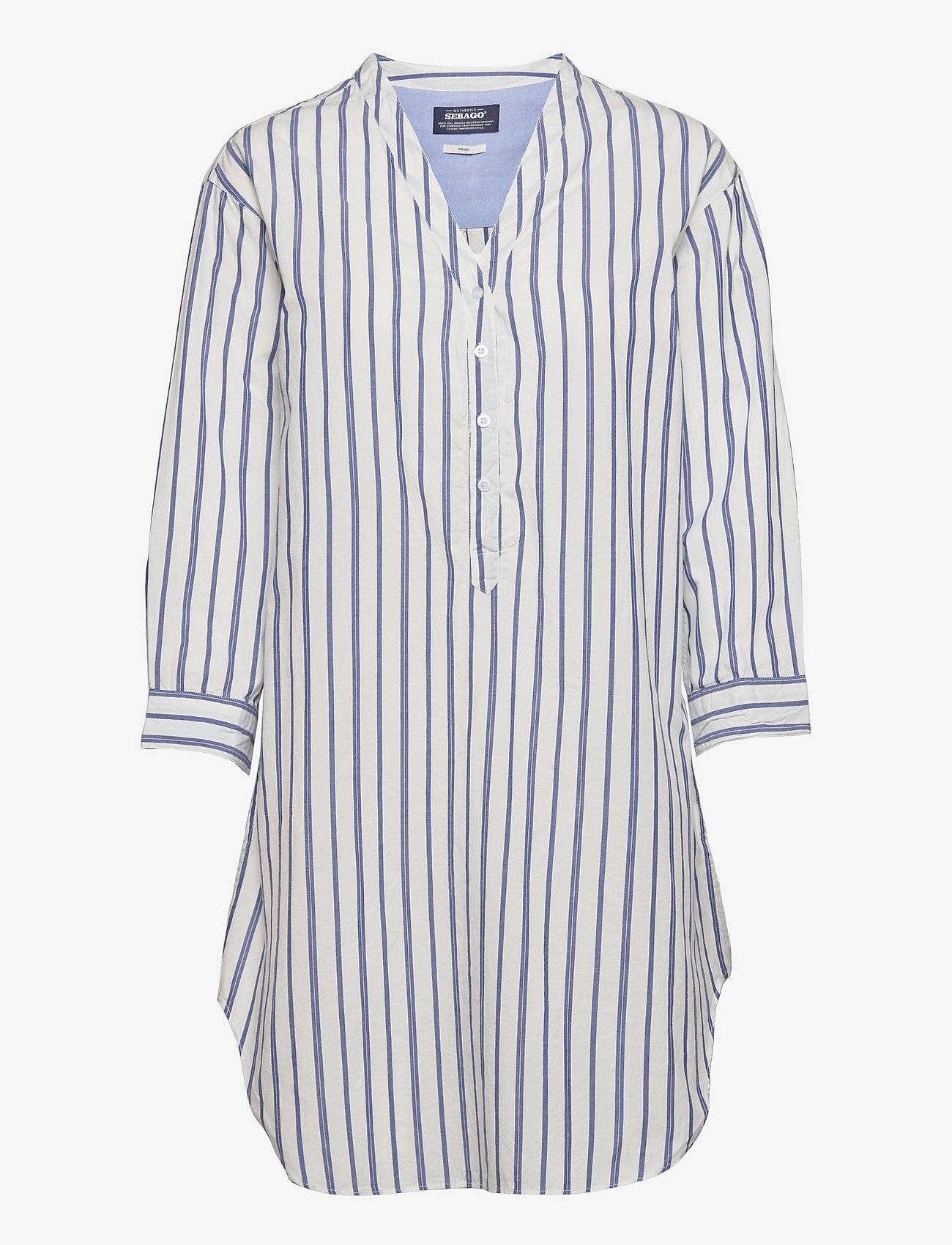 Sebago - Midi Striped Cotton Dress - navy/white - 0