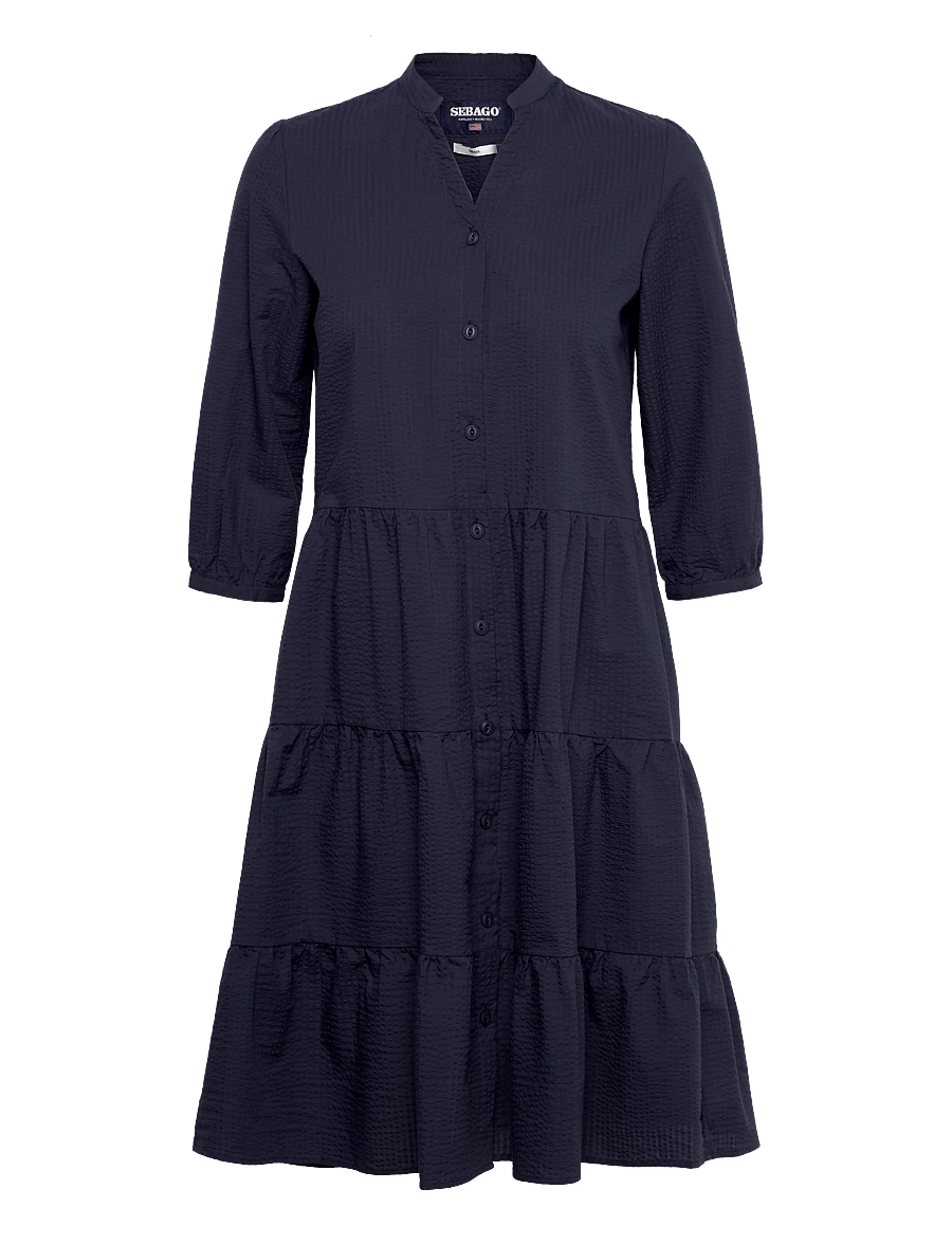 Sebago - Seersucker Dress - sommerkleider - navy - 0