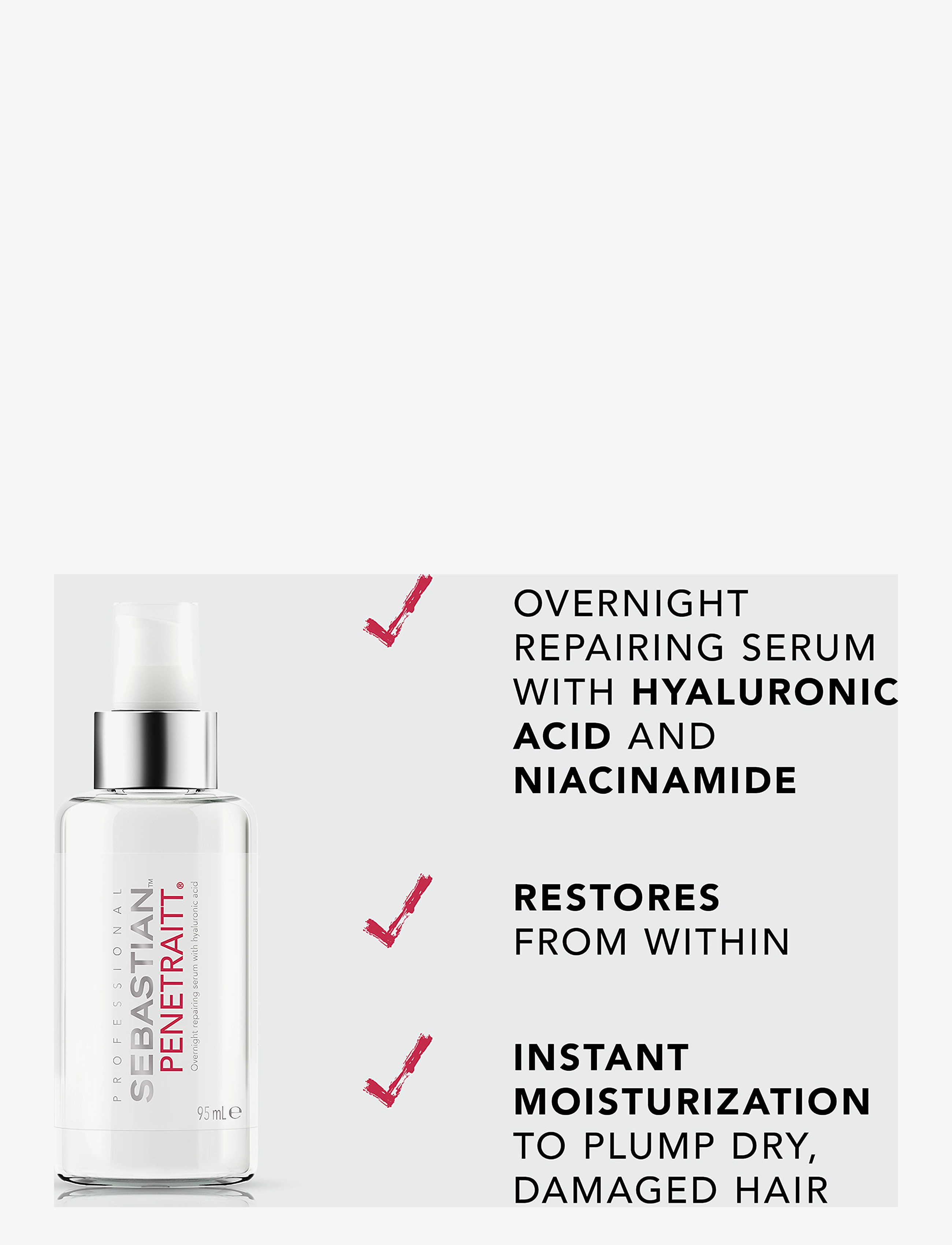 Sebastian Professional - Sebastian Professional Penetraitt Overnight Serum 95 ml - hårserum - clear - 1