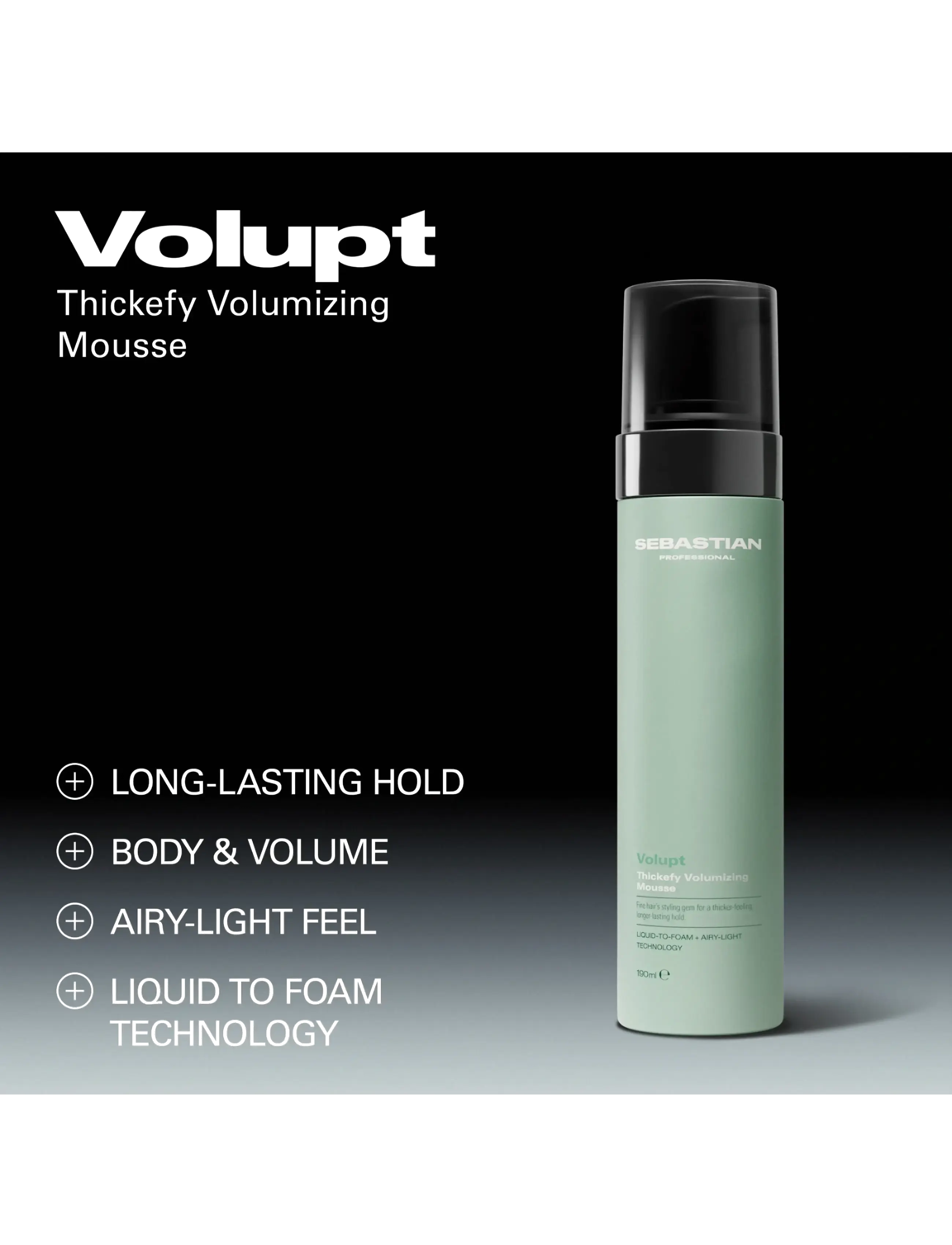 Sebastian Professional - Sebastian Professional Volupt Thickefy Volumizing Mousse 190ml - sommerens hårprodukter - no color - 3