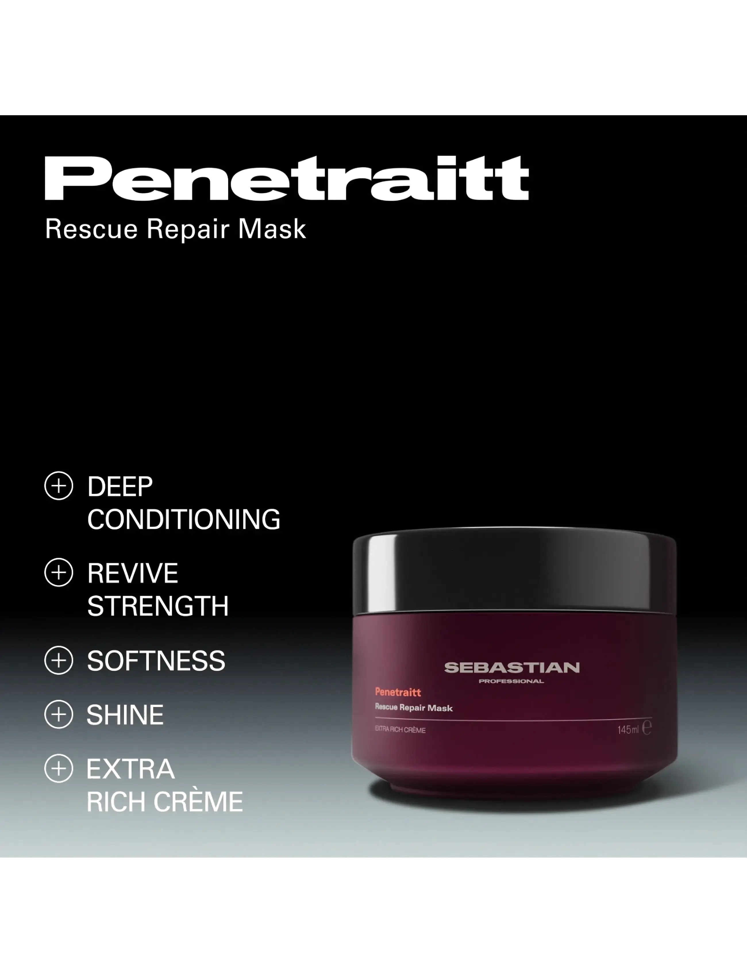 Sebastian Professional - Sebastian Professional Penetraitt Rescue Repair Mask 145ml - hårkur - no color - 3