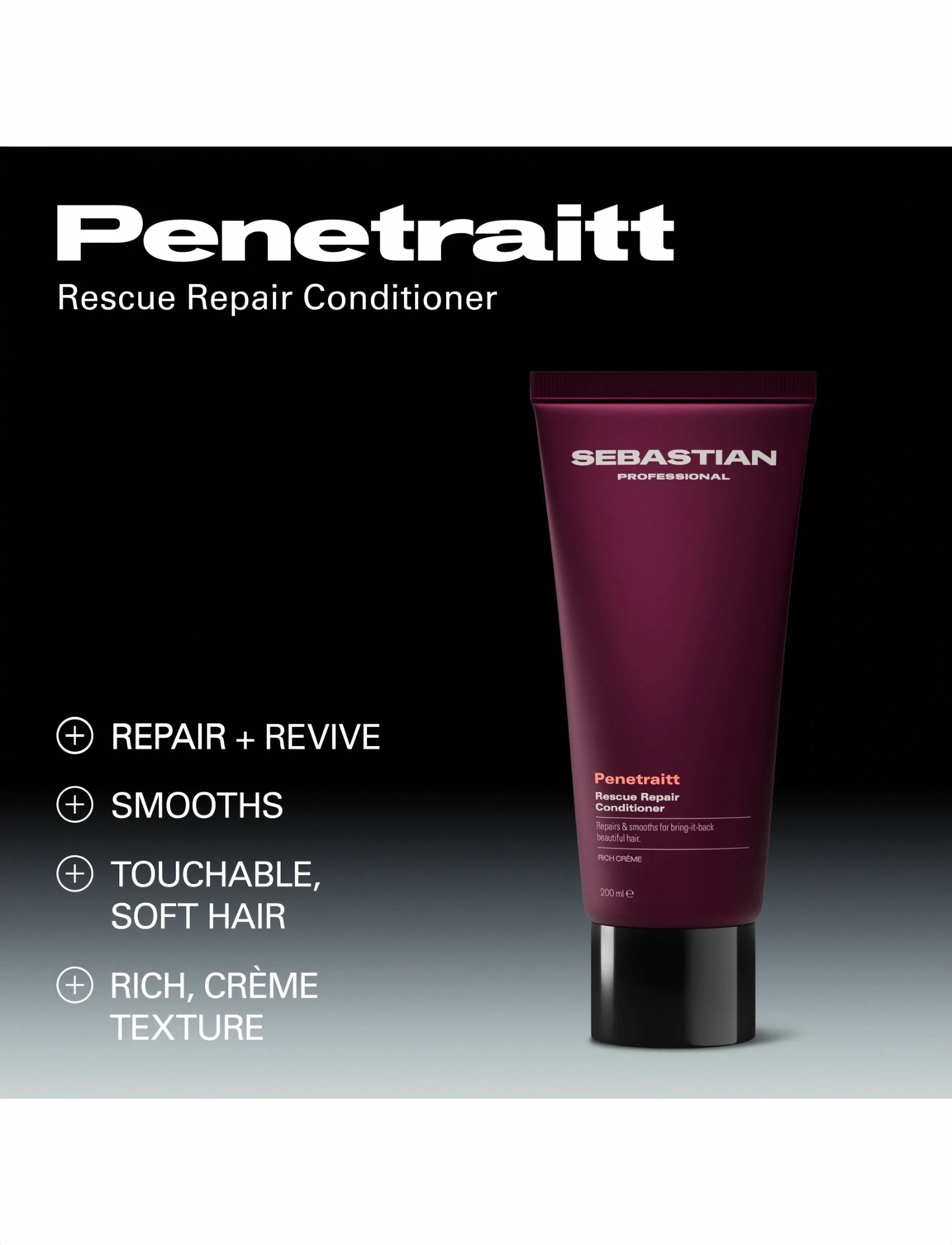 Sebastian Professional - Sebastian Professional Penetraitt Supreme Repair Conditioner 200ml - hárnæring - no color - 3