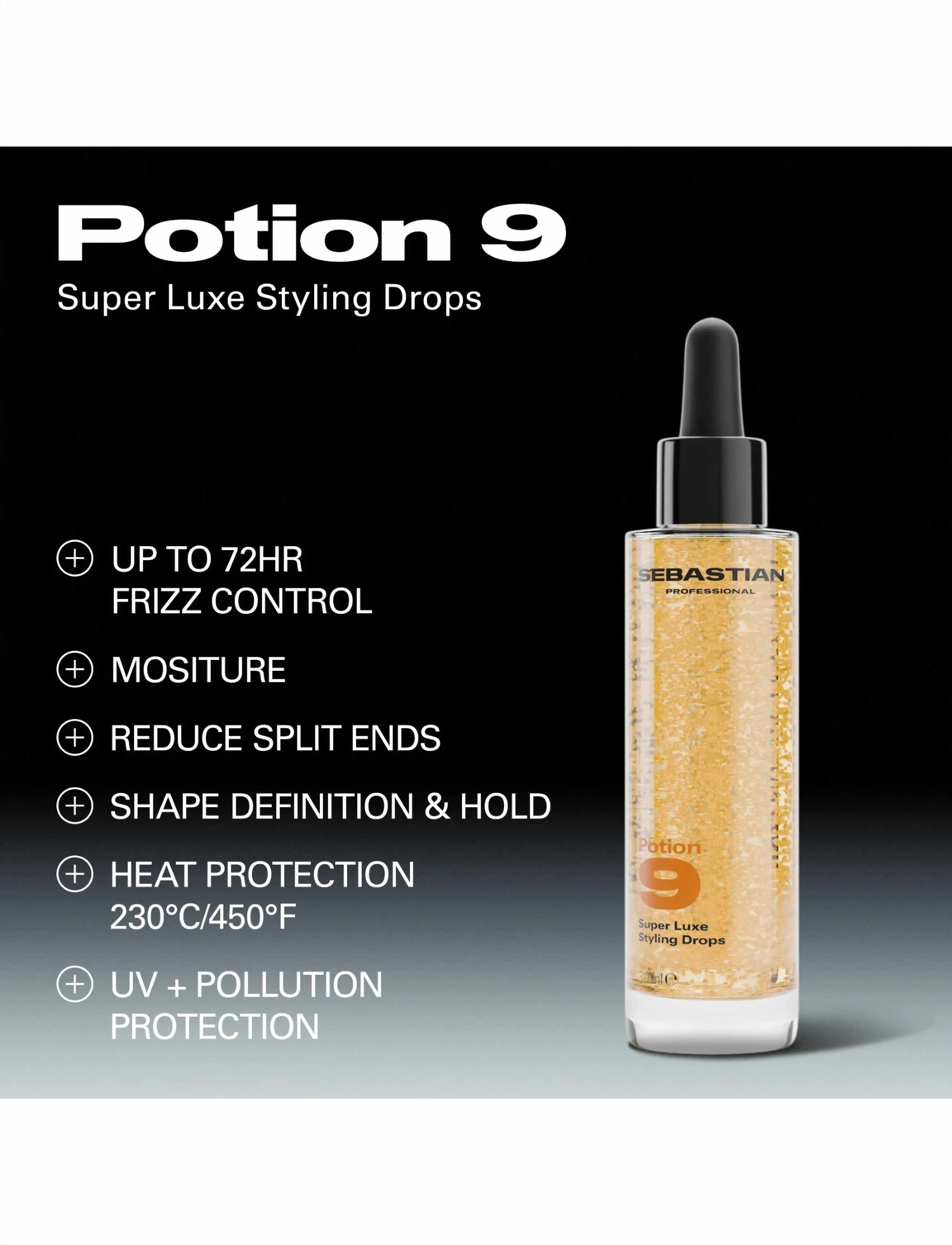 Sebastian Professional Sebastian Professional Potion 9 Super Luxe Styling Drops 30ml, 30 ml, Nude, Styling > Spray Til Udbedring Af Hår, Dame