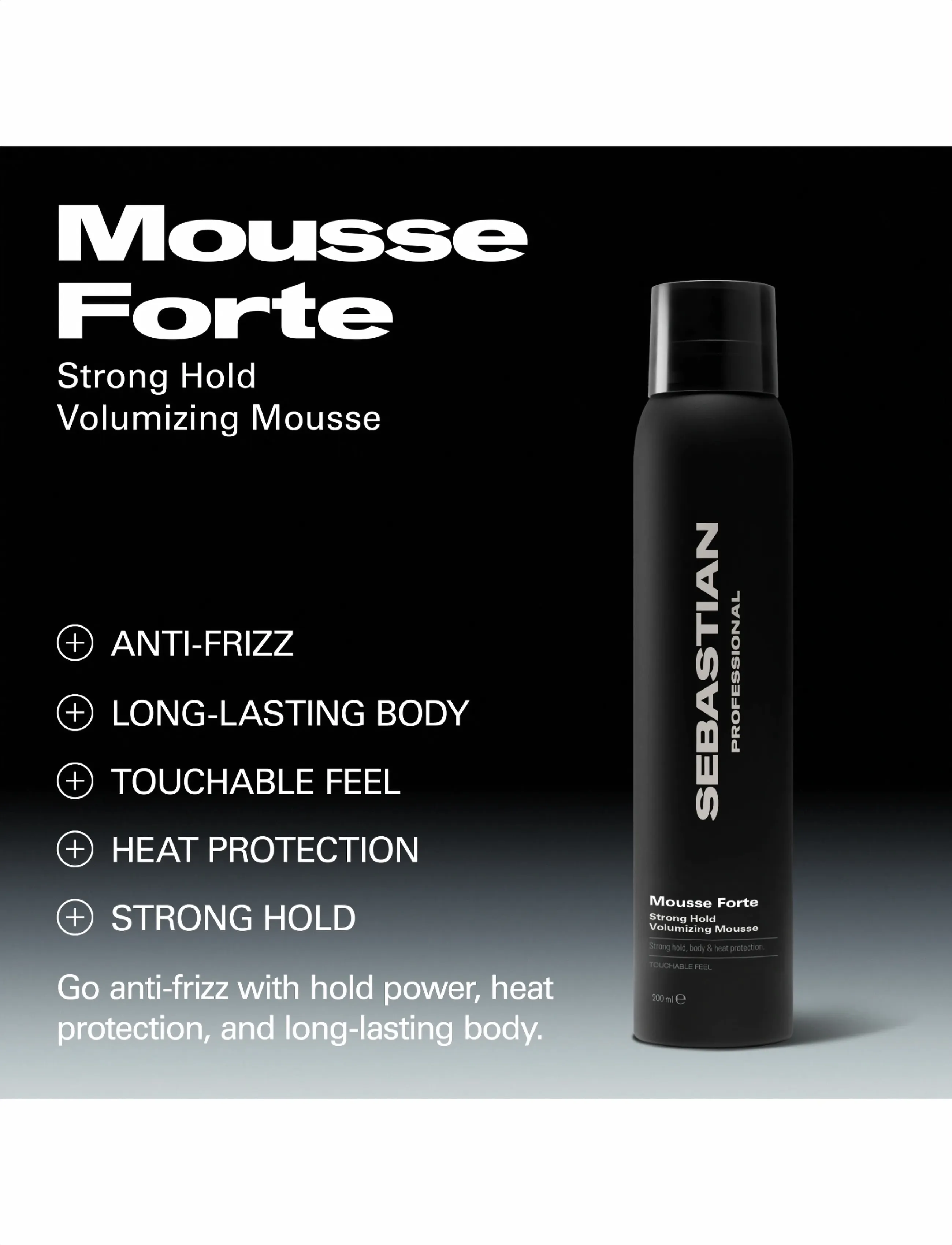 Sebastian Professional - Sebastian Professional Mousse Forte Strong Hold Volumizing Mousse 200ml - volumenspray - no color - 4