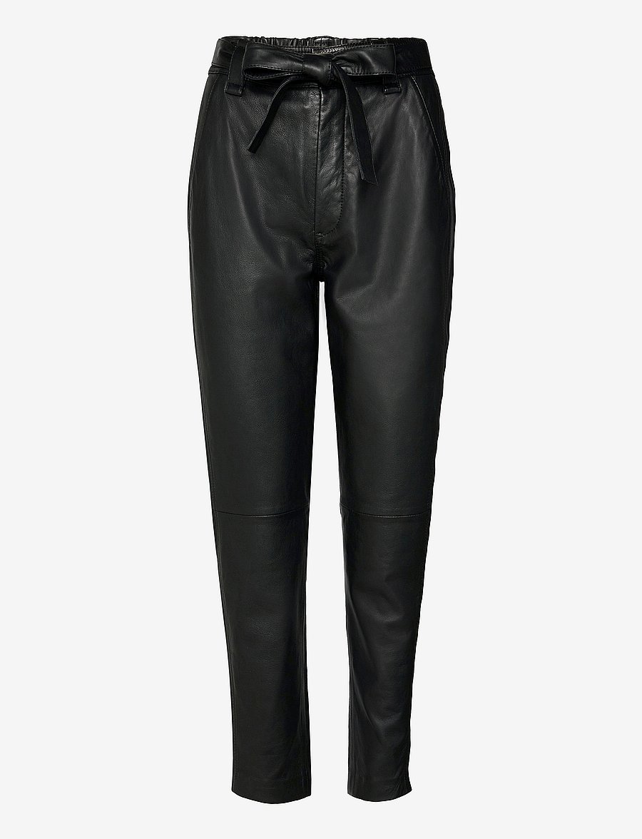 Second Female - Indie Leather New Trousers - nahkpüksid - black - 0