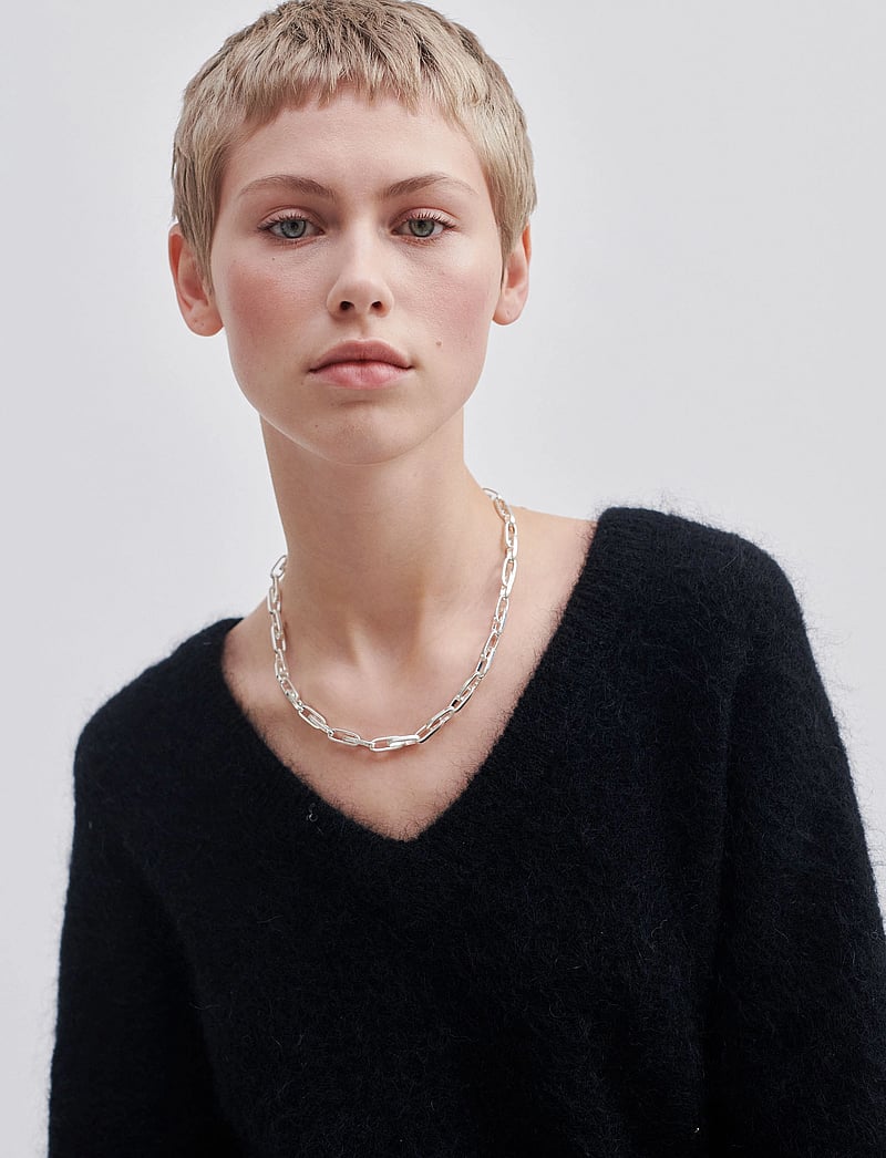 Second Female - Brook Knit Oversize V-Neck - sviitrid - black - 2