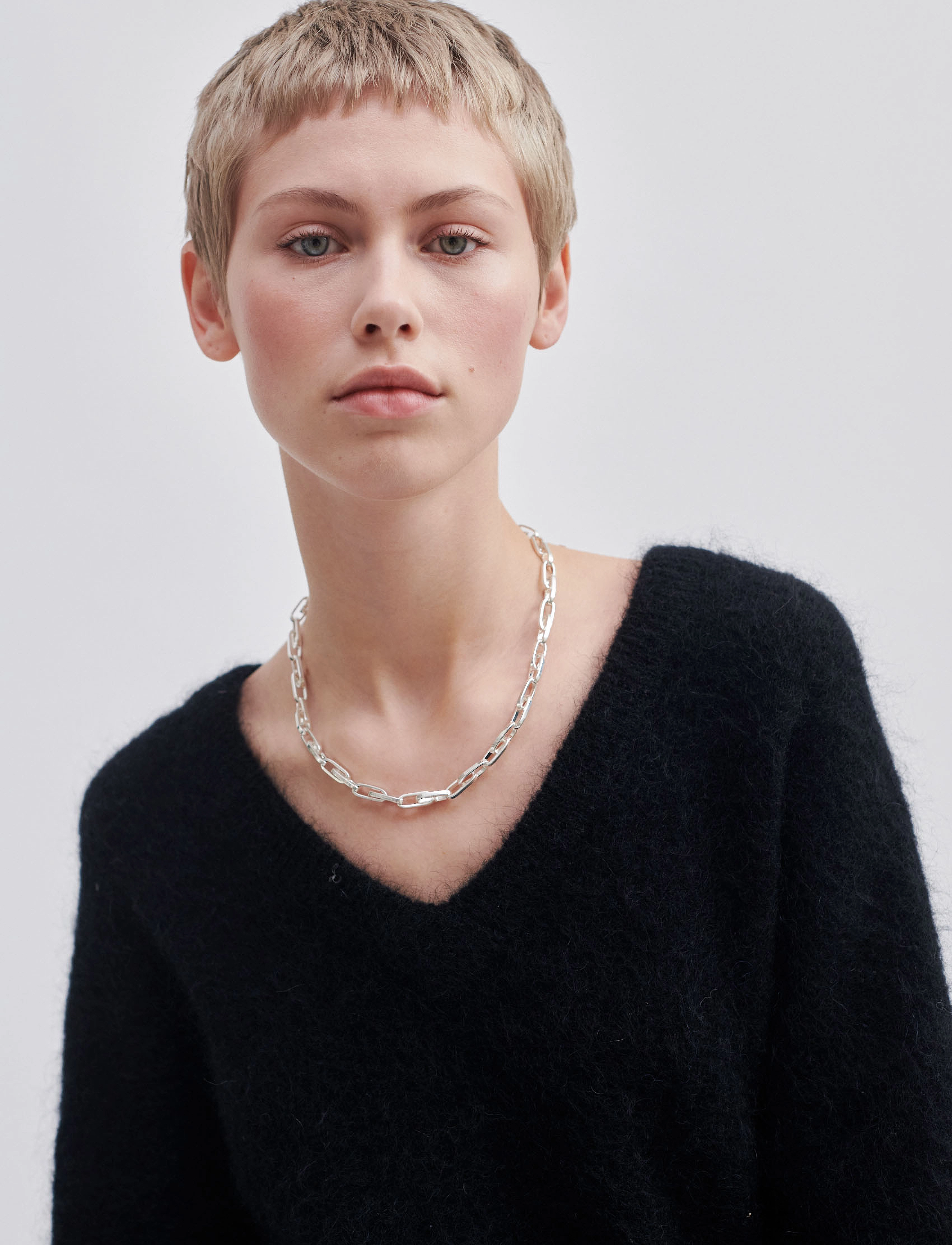Second Female - Brook Knit Oversize V-Neck - peysur - black - 2