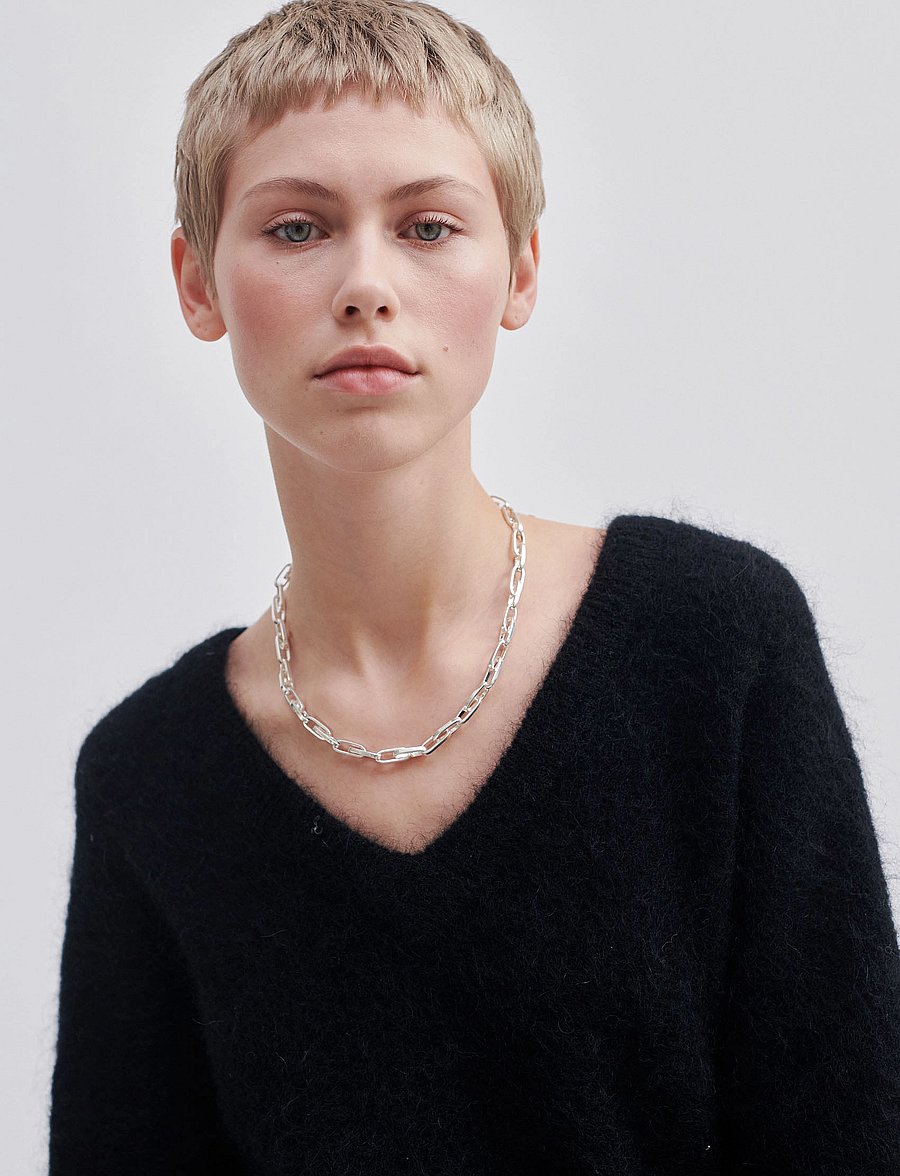 Second Female - Brook Knit Oversize V-Neck - trøjer - black - 2