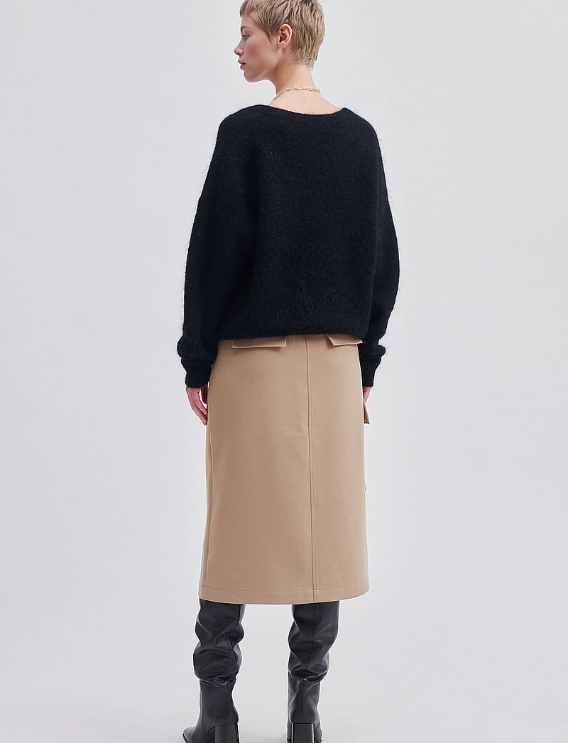 Second Female - Brook Knit Oversize V-Neck - sviitrid - black - 4