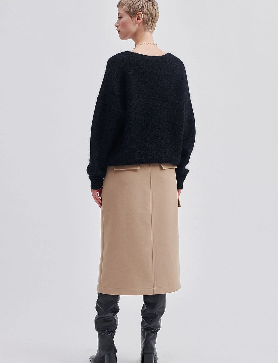 Second Female - Brook Knit Oversize V-Neck - trøjer - black - 4