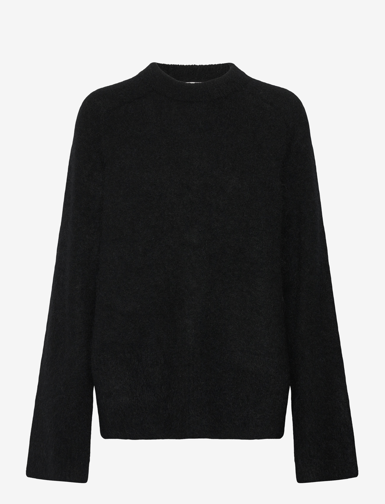 Second Female - Brookline Knit Raglan O-Neck - striktrøjer - black - 0