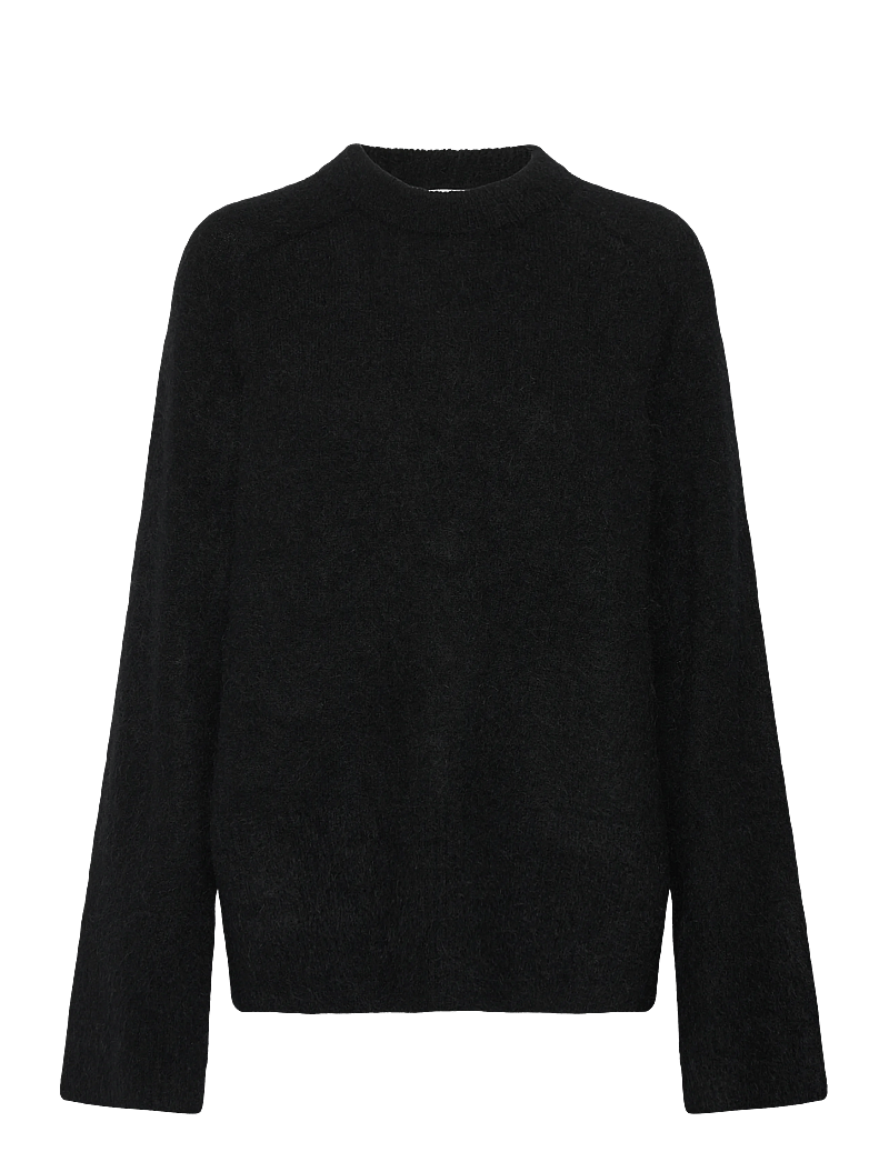 Second Female - Brookline Knit Raglan O-Neck - striktrøjer - black - 0