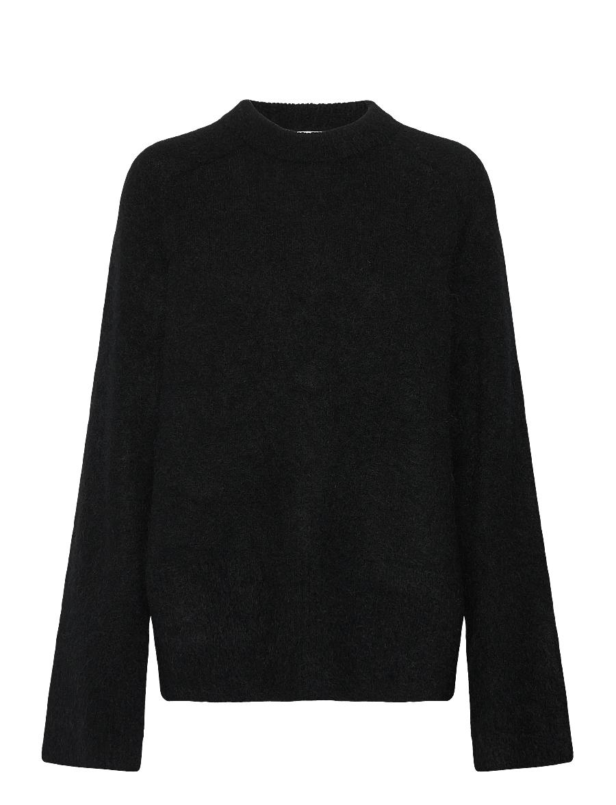 Second Female - Brookline Knit Raglan O-Neck - sviitrid - black - 0