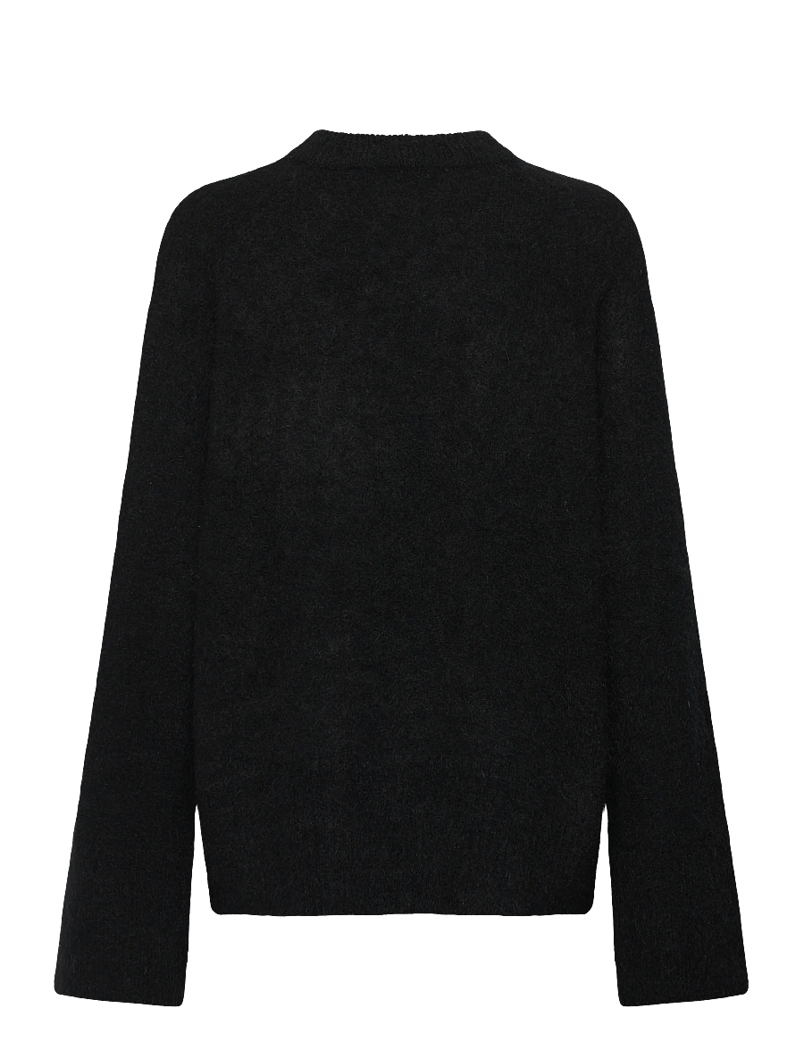 Second Female - Brookline Knit Raglan O-Neck - sviitrid - black - 1