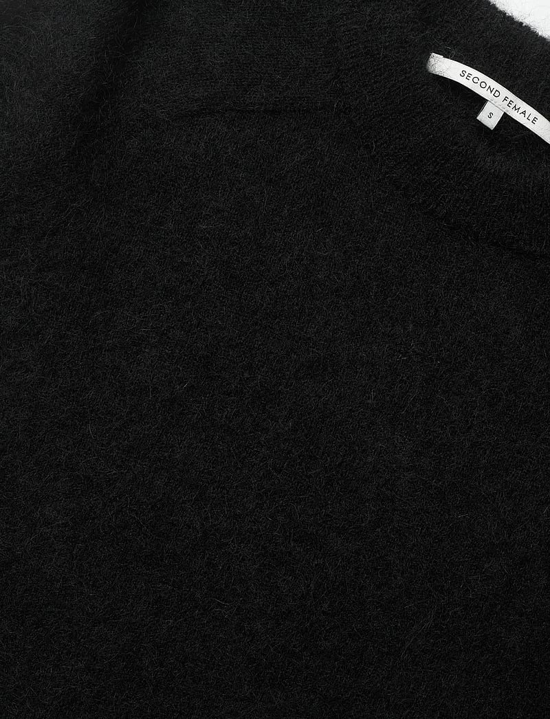 Second Female - Brookline Knit Raglan O-Neck - striktrøjer - black - 2