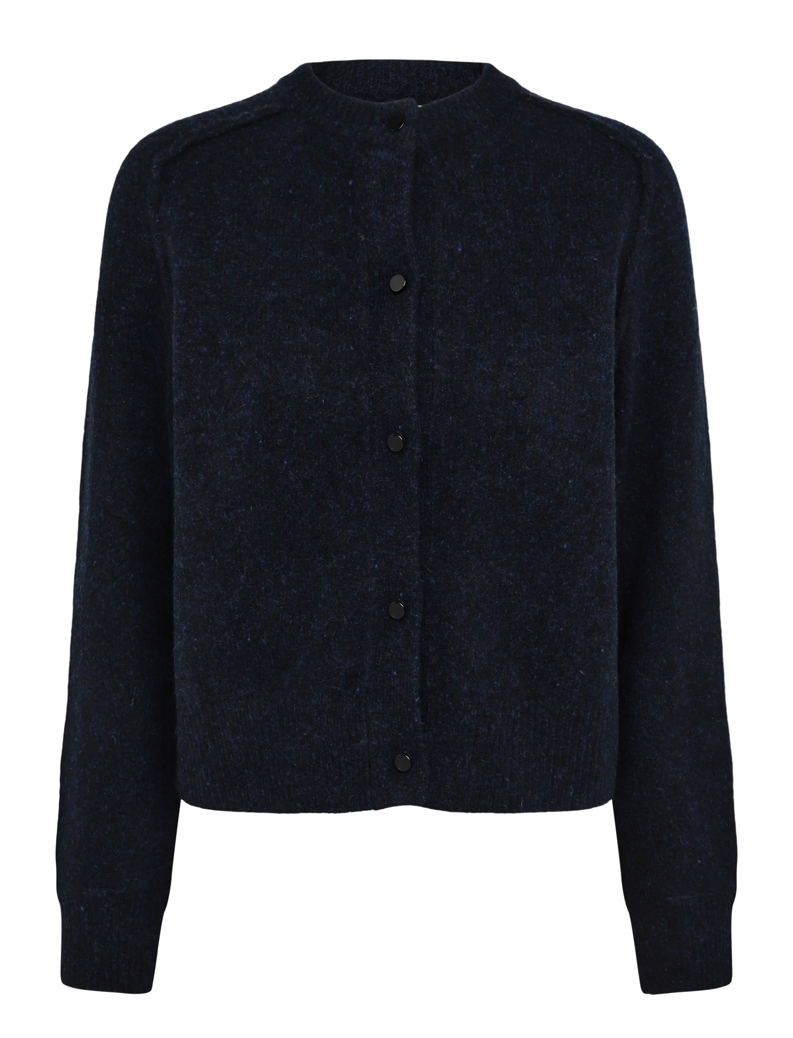 Second Female Banja Knit Raglan Cardigan - Knitwear - CARBON / navy