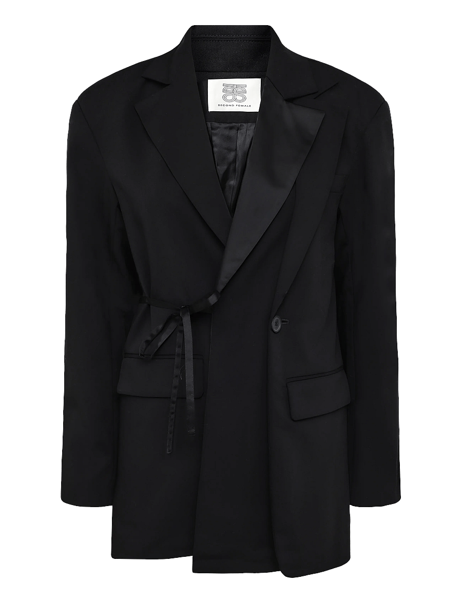Second Female - Drink Blazer - vööga pintsakud - black - 0