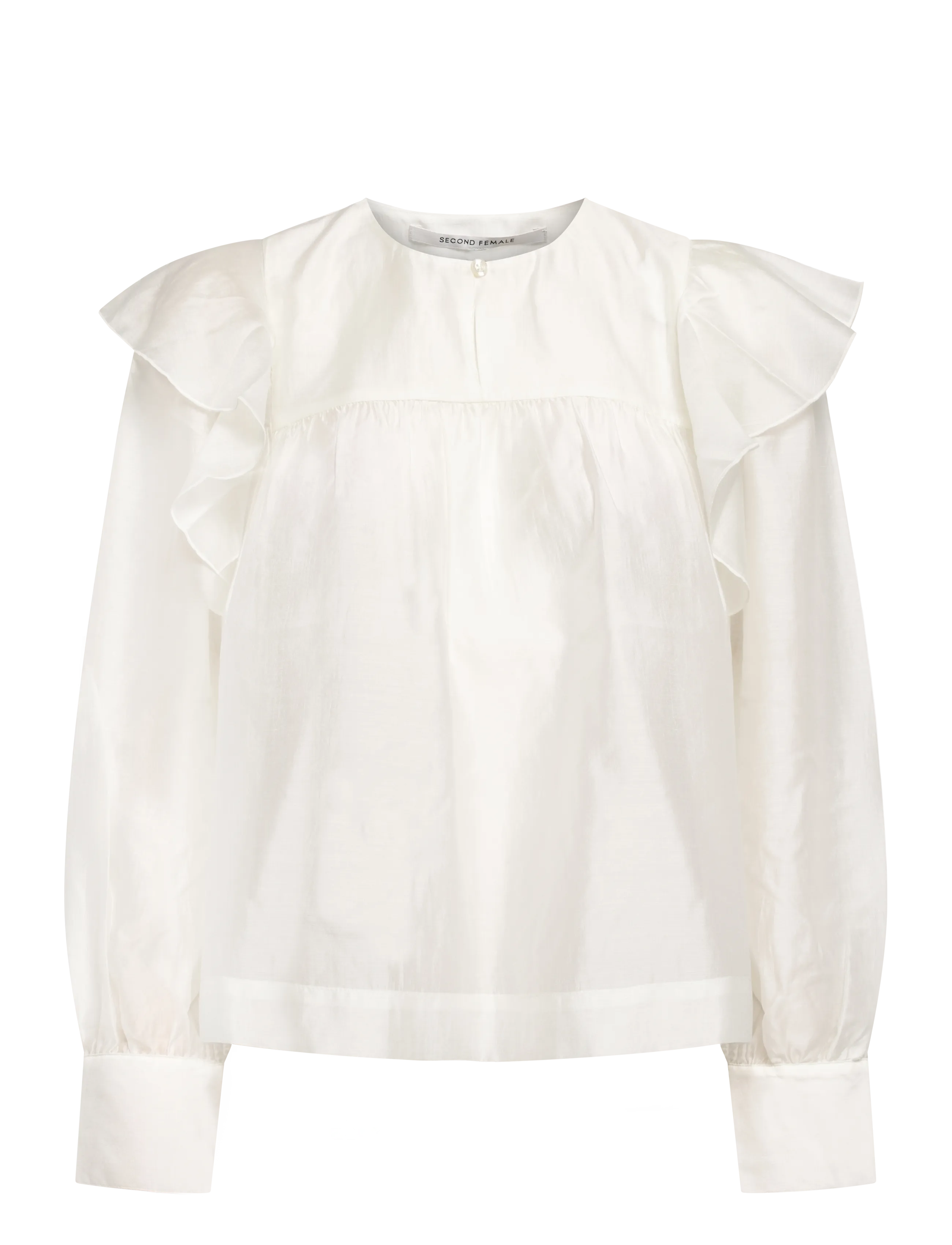 Second Female Dream Ruffle Blouse - Second Female - JET STREAM / white