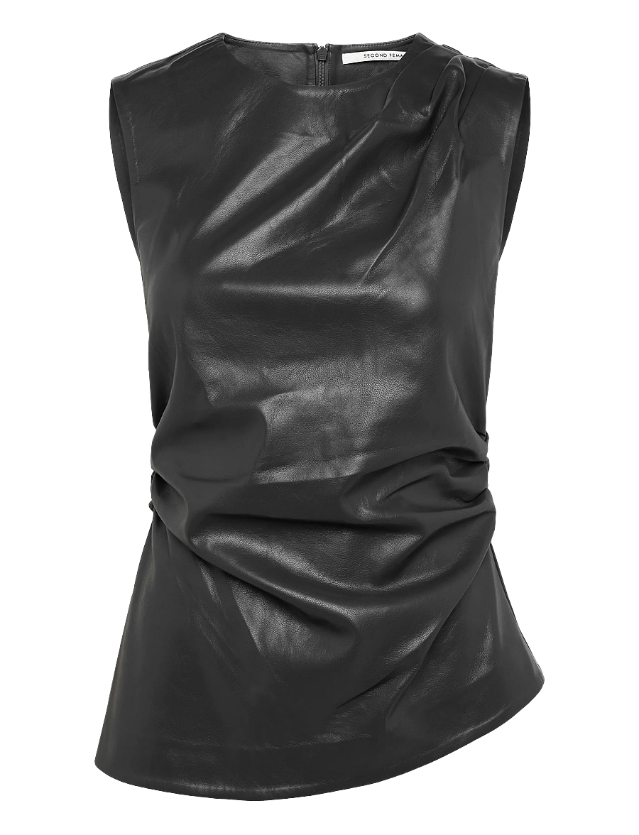 Second Female - Seerie Top - linnen - black sand - 0