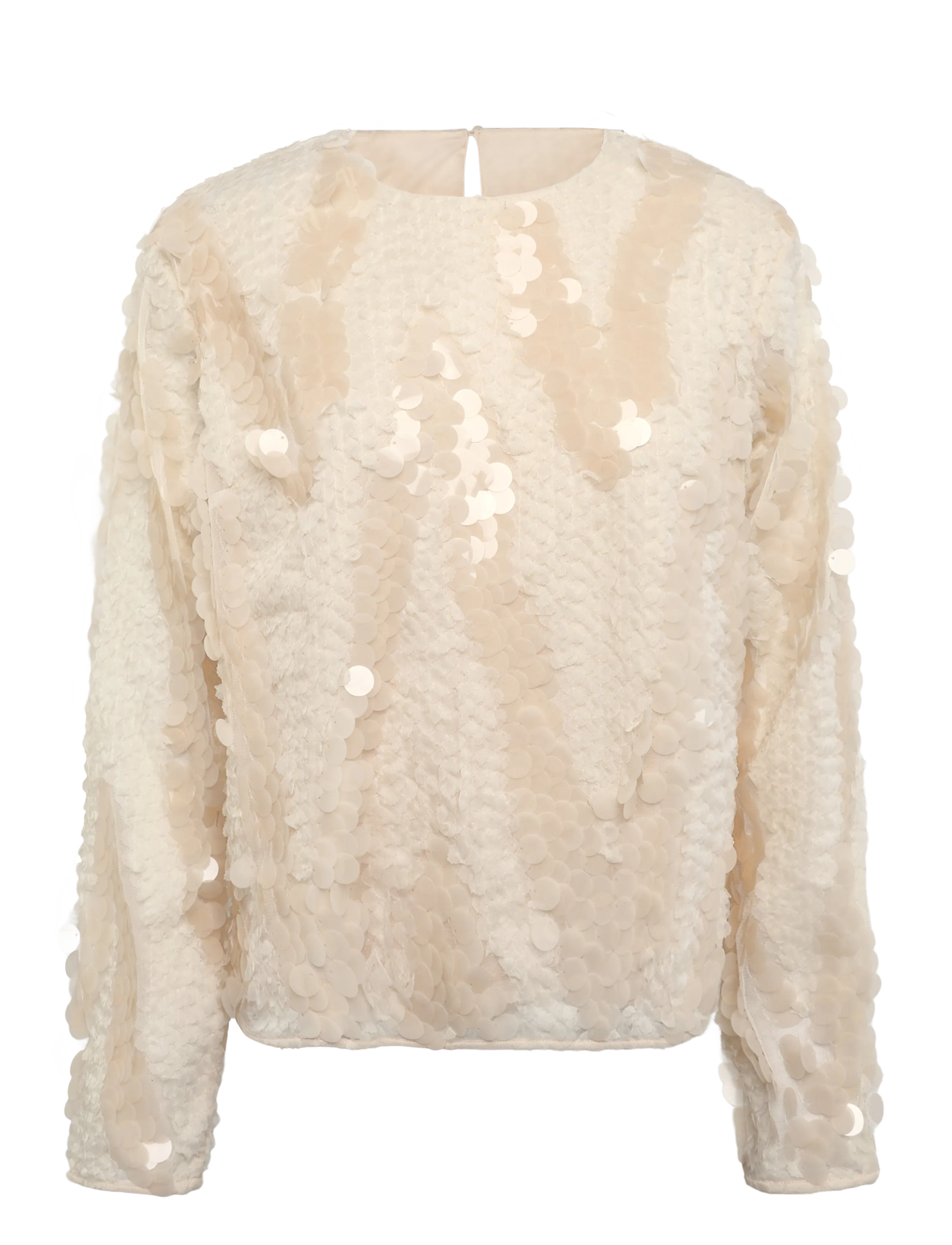 Second Female Glimmer Blouse - Långärmade blusar - JET STREAM / cream