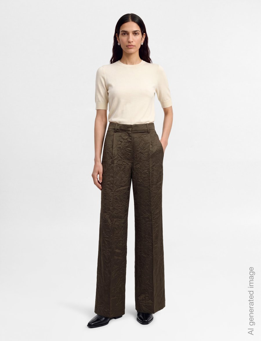Second Female - Elia Straight Trousers - raka byxor - wren - 0