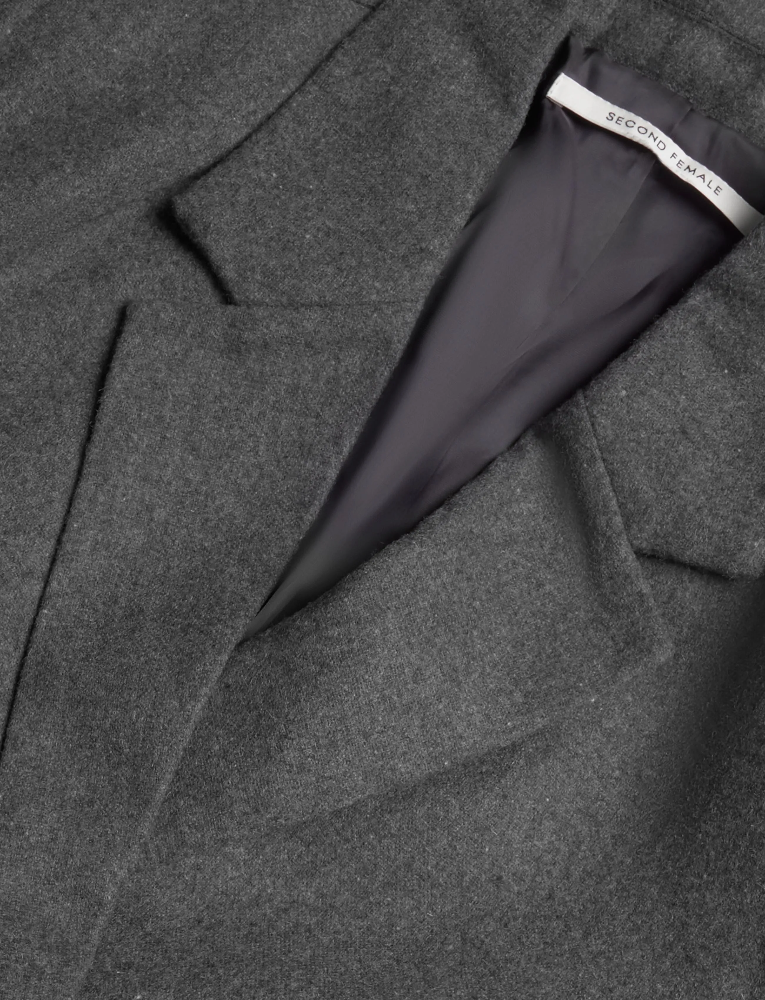Second Female - Milea Wrap Shirt - langärmlige hemden - dark grey melange - 2