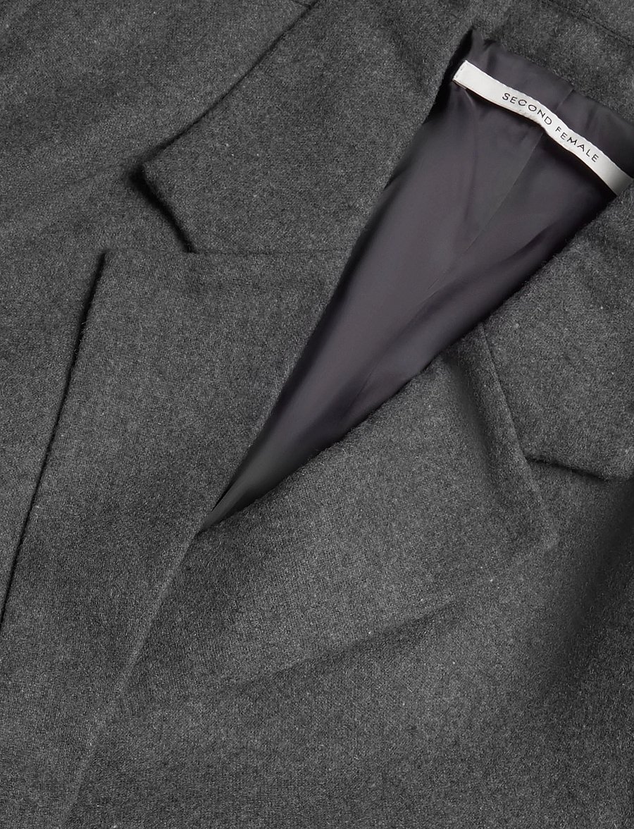 Second Female - Milea Wrap Shirt - langärmlige hemden - dark grey melange - 2