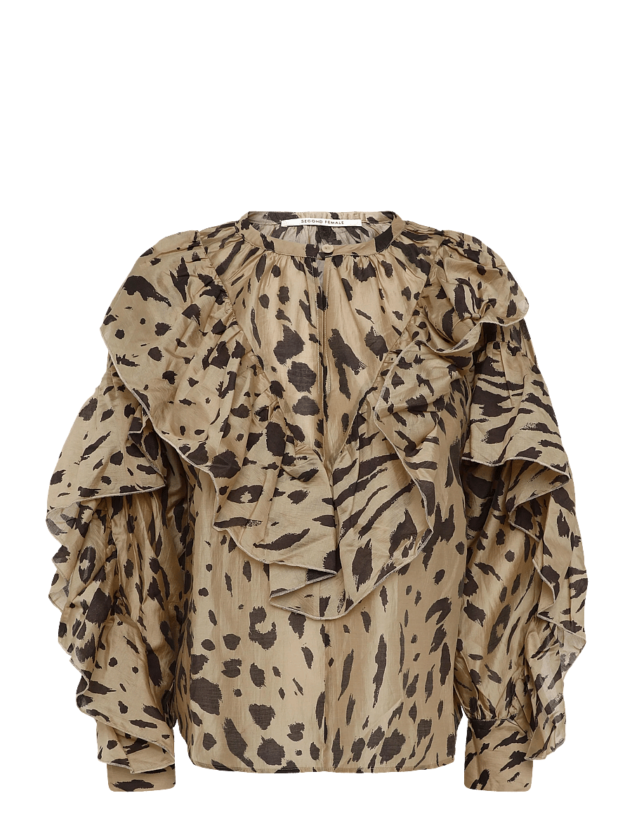 Second Female - Elouise Blouse - långärmade blusar - kelp - 0