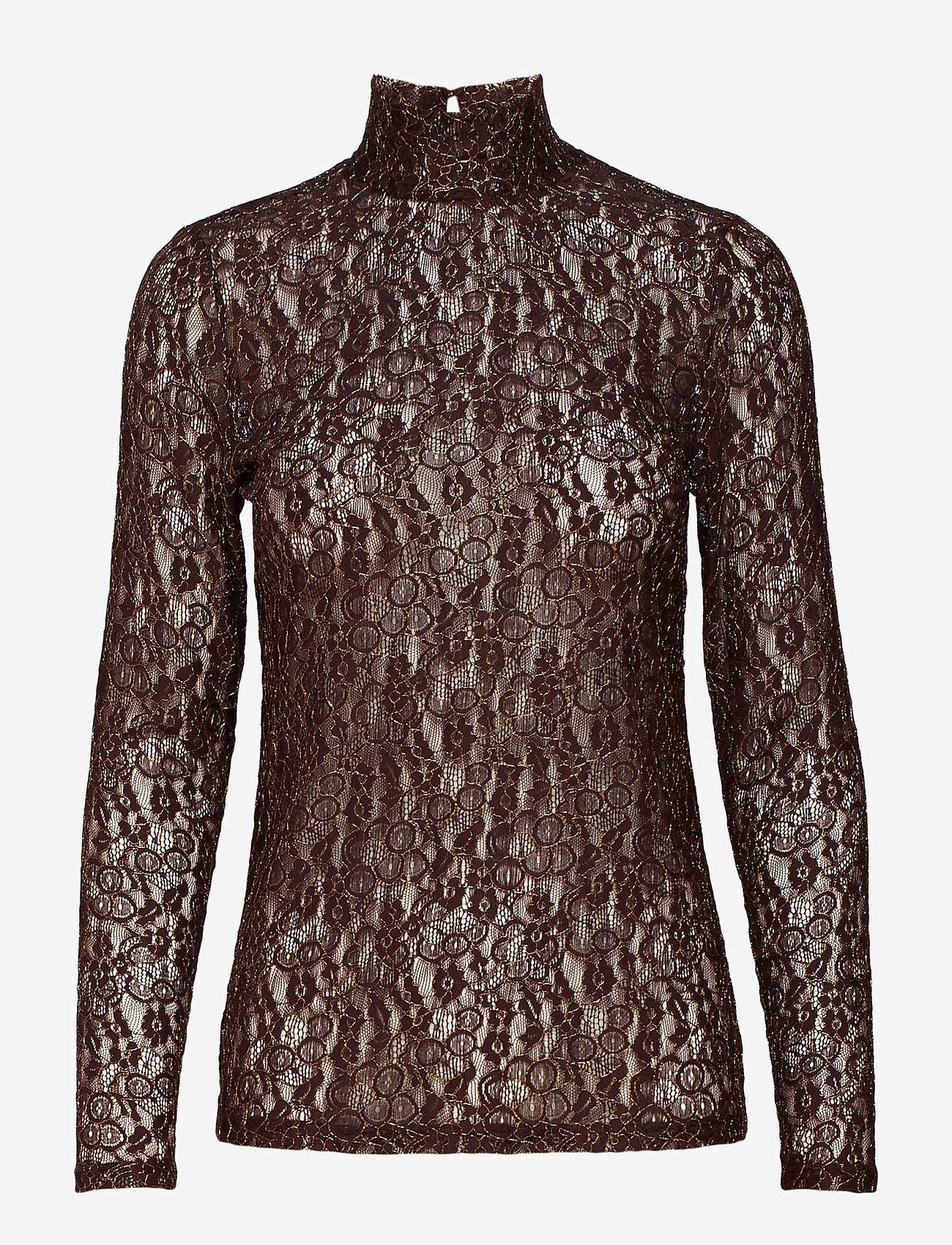 Second Female - Banu T-neck Blouse - chocolate plum - 0