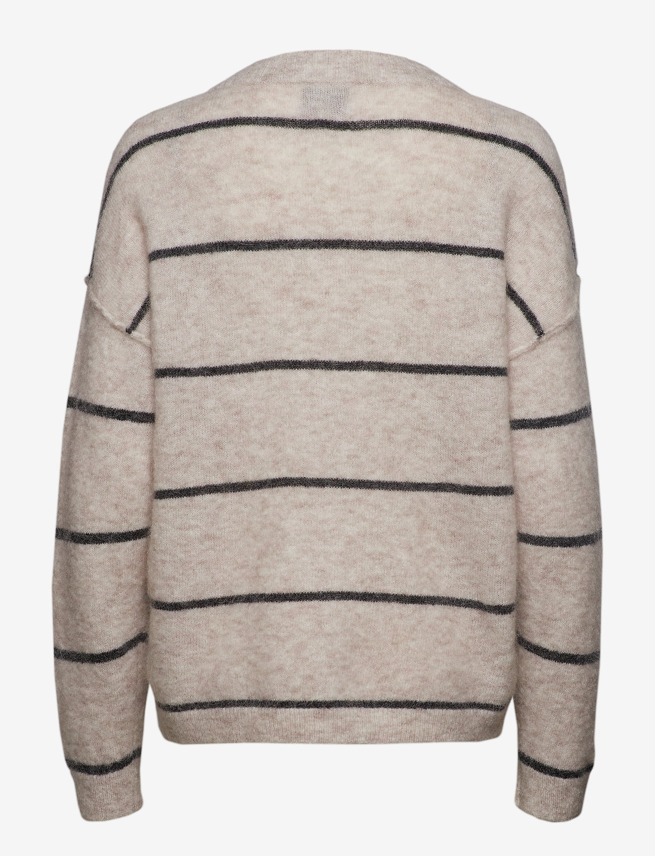 Second Female - Brook Knit New Loose Striped O-Neck - brazilian sand - 1