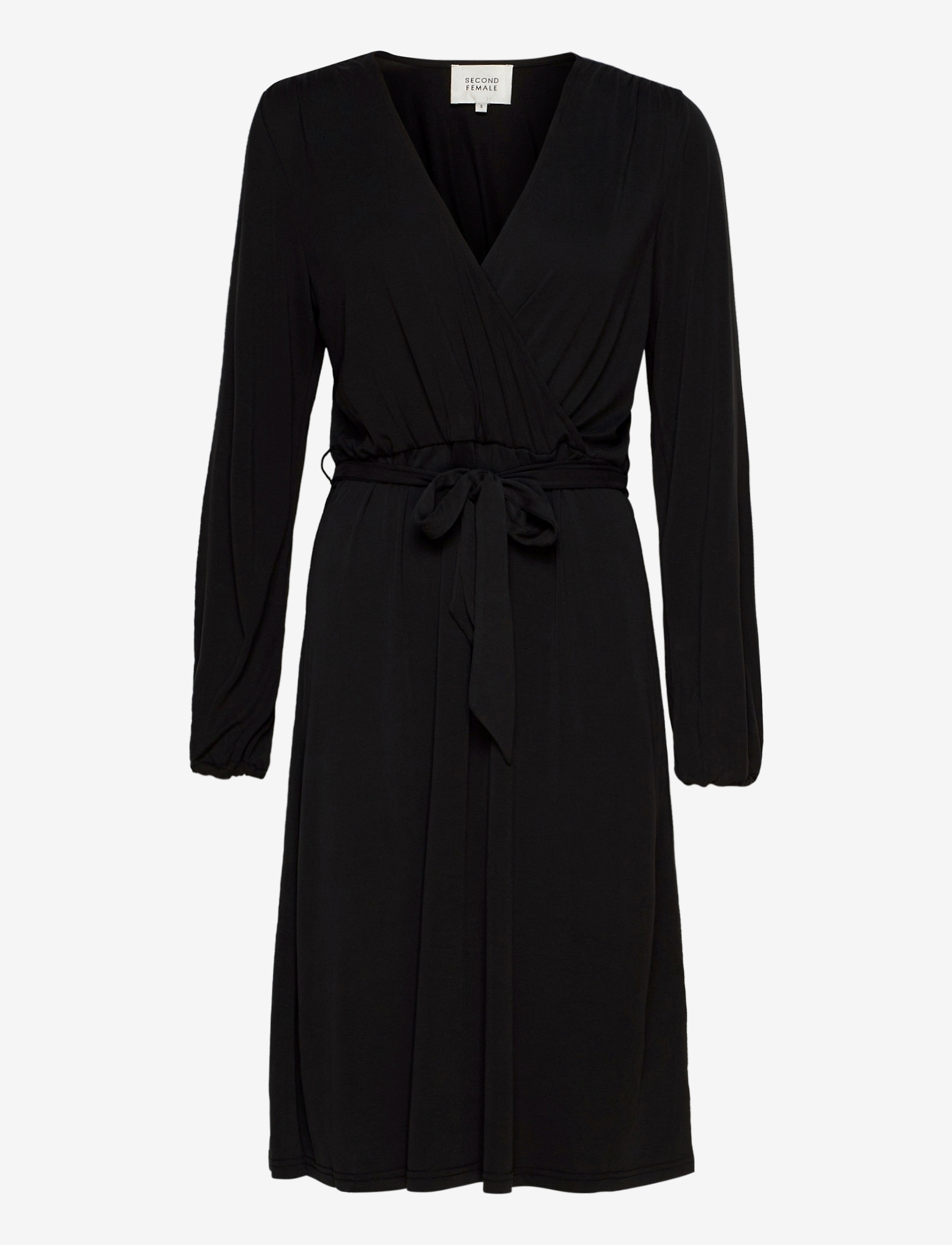 Second Female Missa Drape Dress, S, Dresses, Schwarz - Knee-length & Midi, Frauen