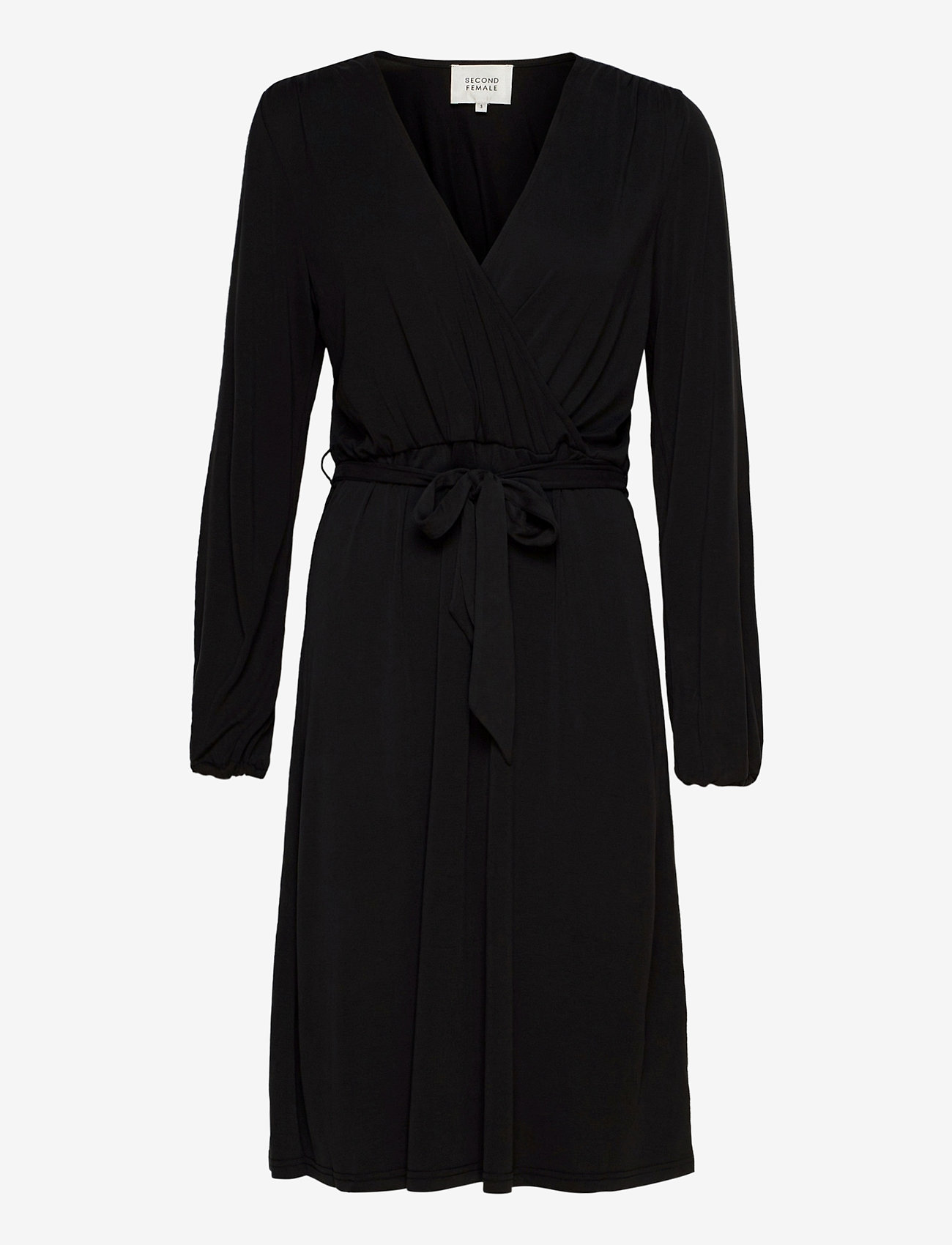 Second Female - Missa Drape Dress - midi kjoler - black - 0