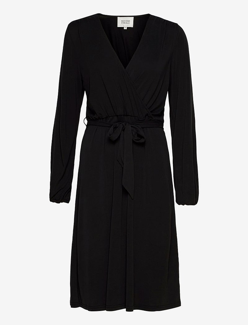 Second Female - Missa Drape Dress - midikleider - black - 0