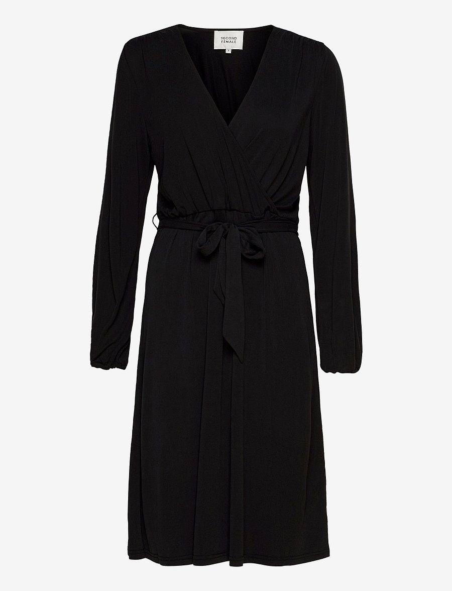 Second Female - Missa Drape Dress - midikleider - black - 0