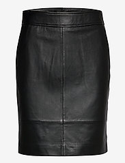Second Female - Francie Mini Leather Skirt - spódnice skórzane - black - 0