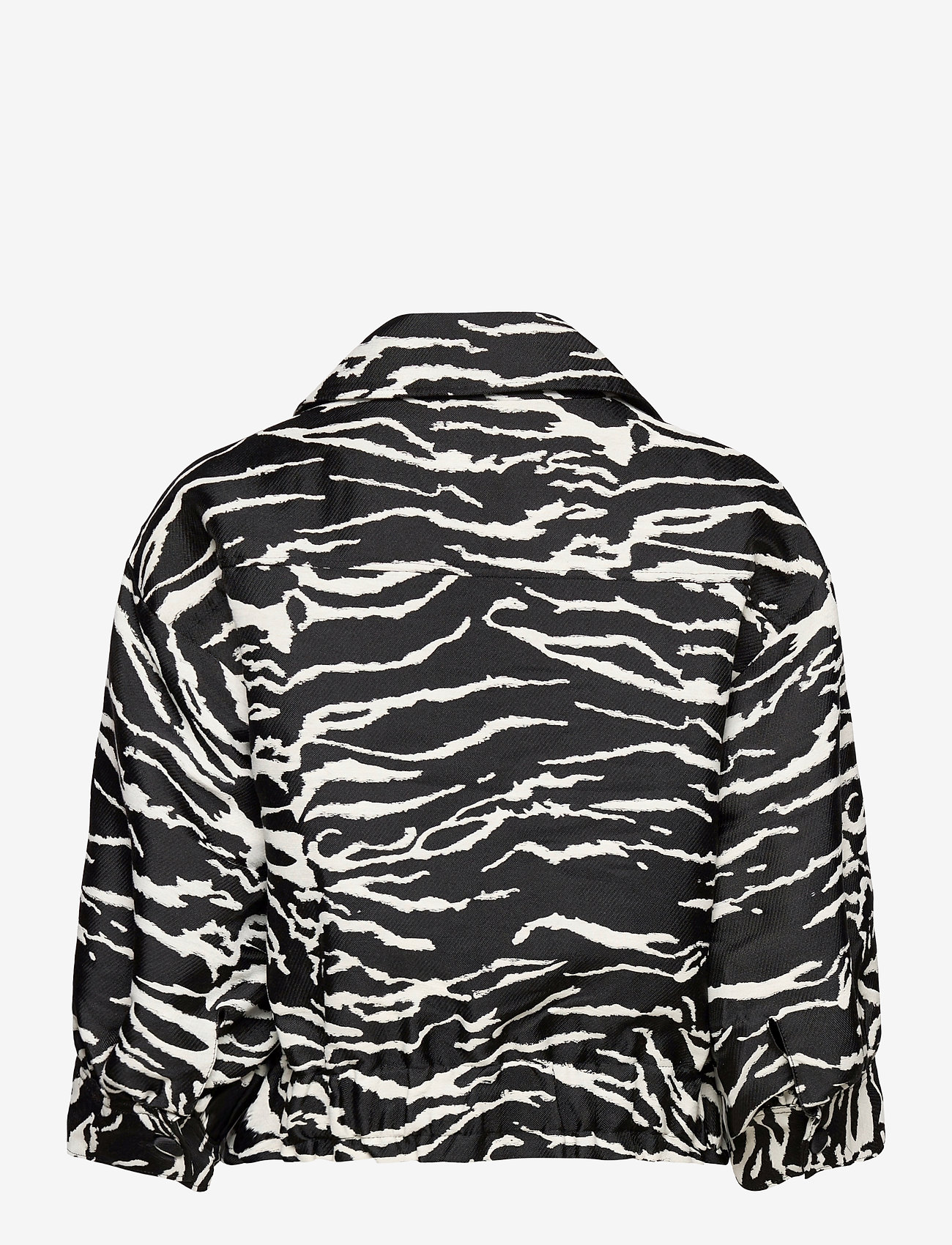 Second Female - collar and dropped shoulders. Short jacket with concealed pu - black - 1