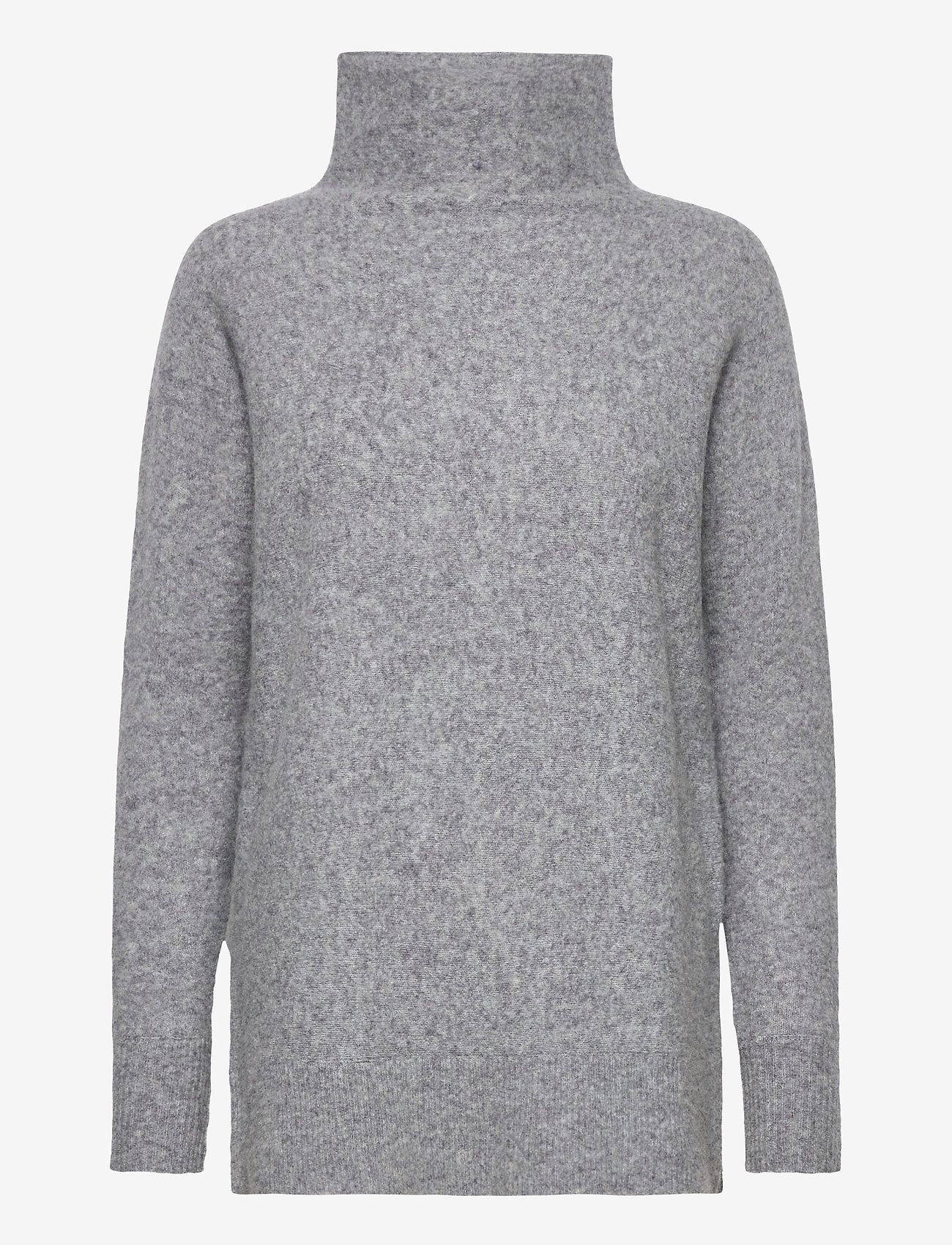 Second Female - This knit with T-neck is made in a soft wool  blend. It has - light grey melange - 0